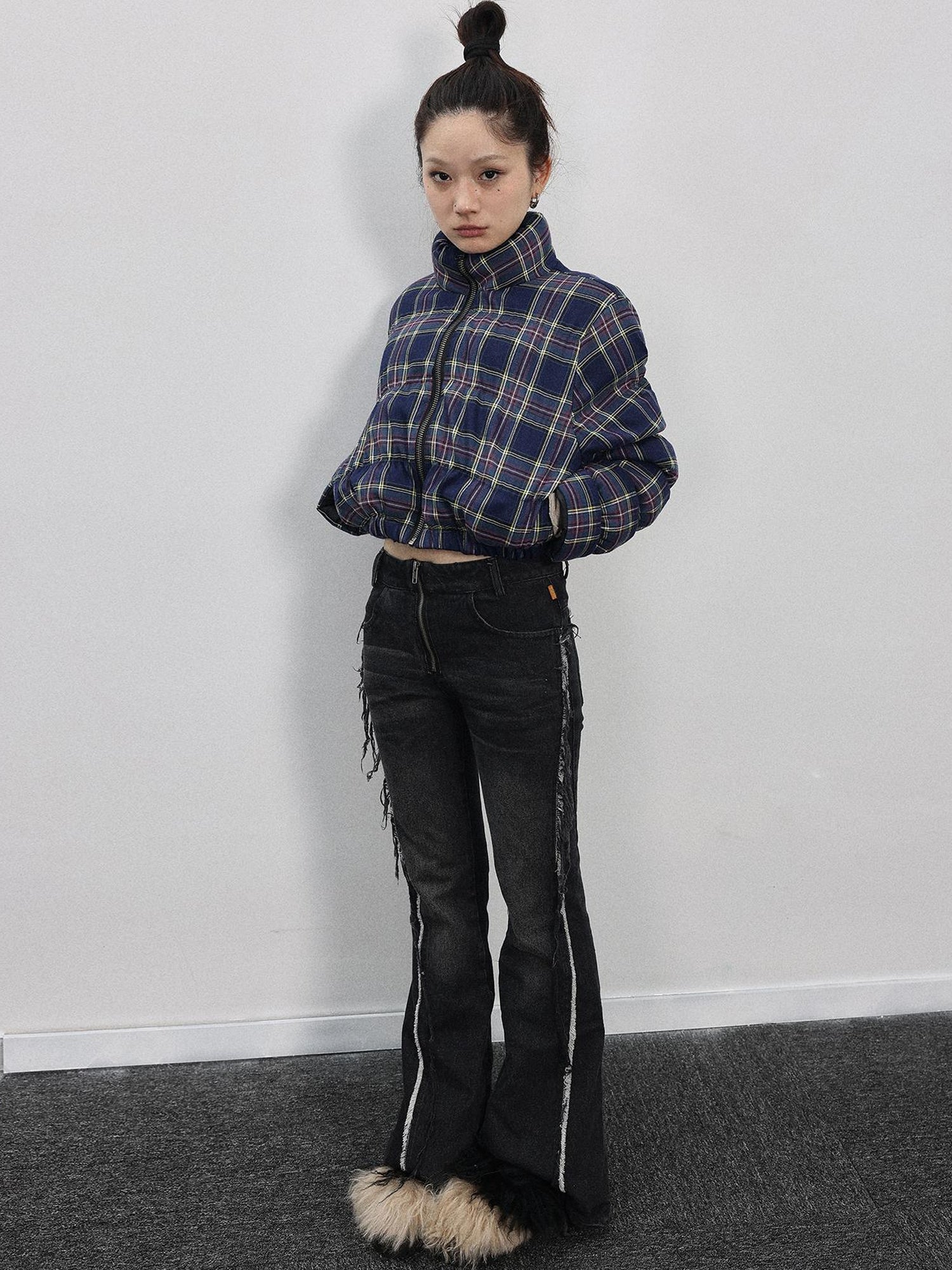 Achihara Dual-Persona Reversible Plaid Jacket