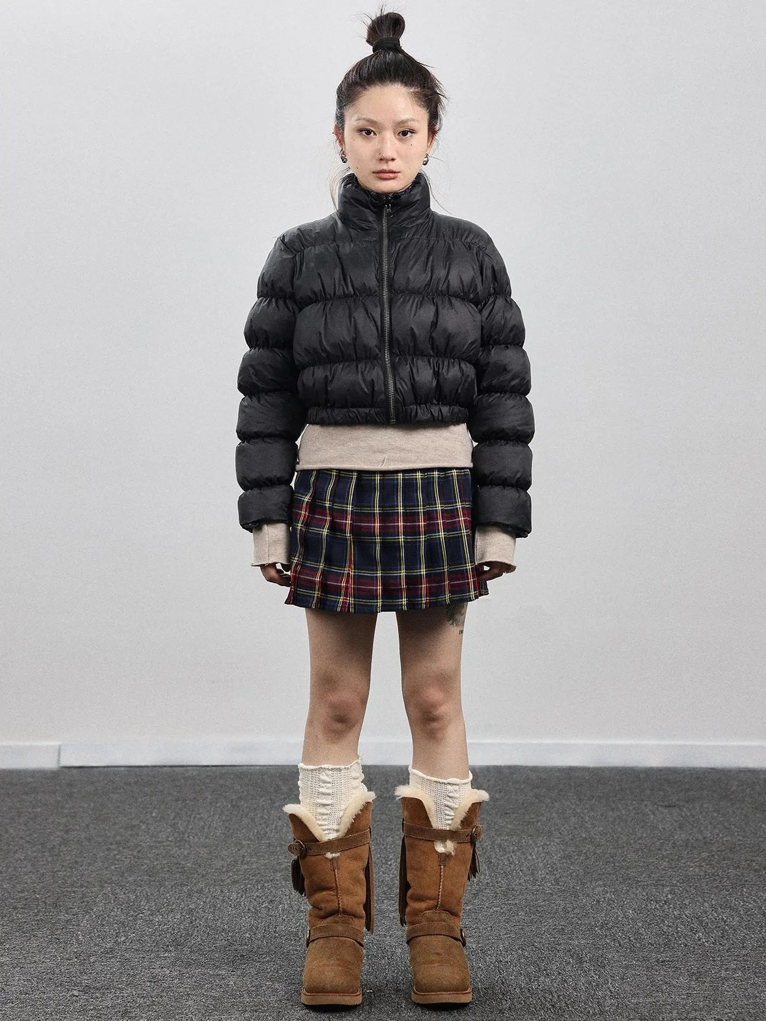 Dual-Persona Reversible Plaid Jacket