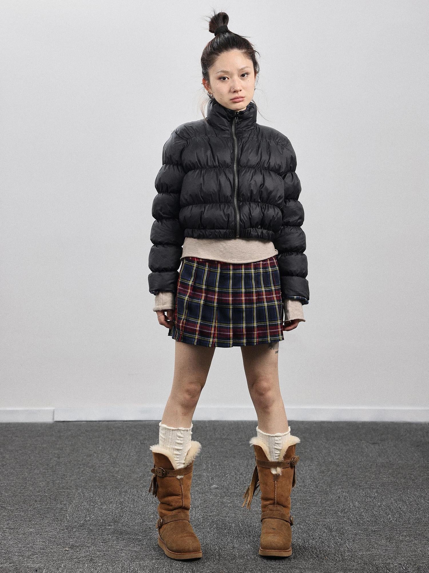 Achihara Dual-Persona Reversible Plaid Jacket