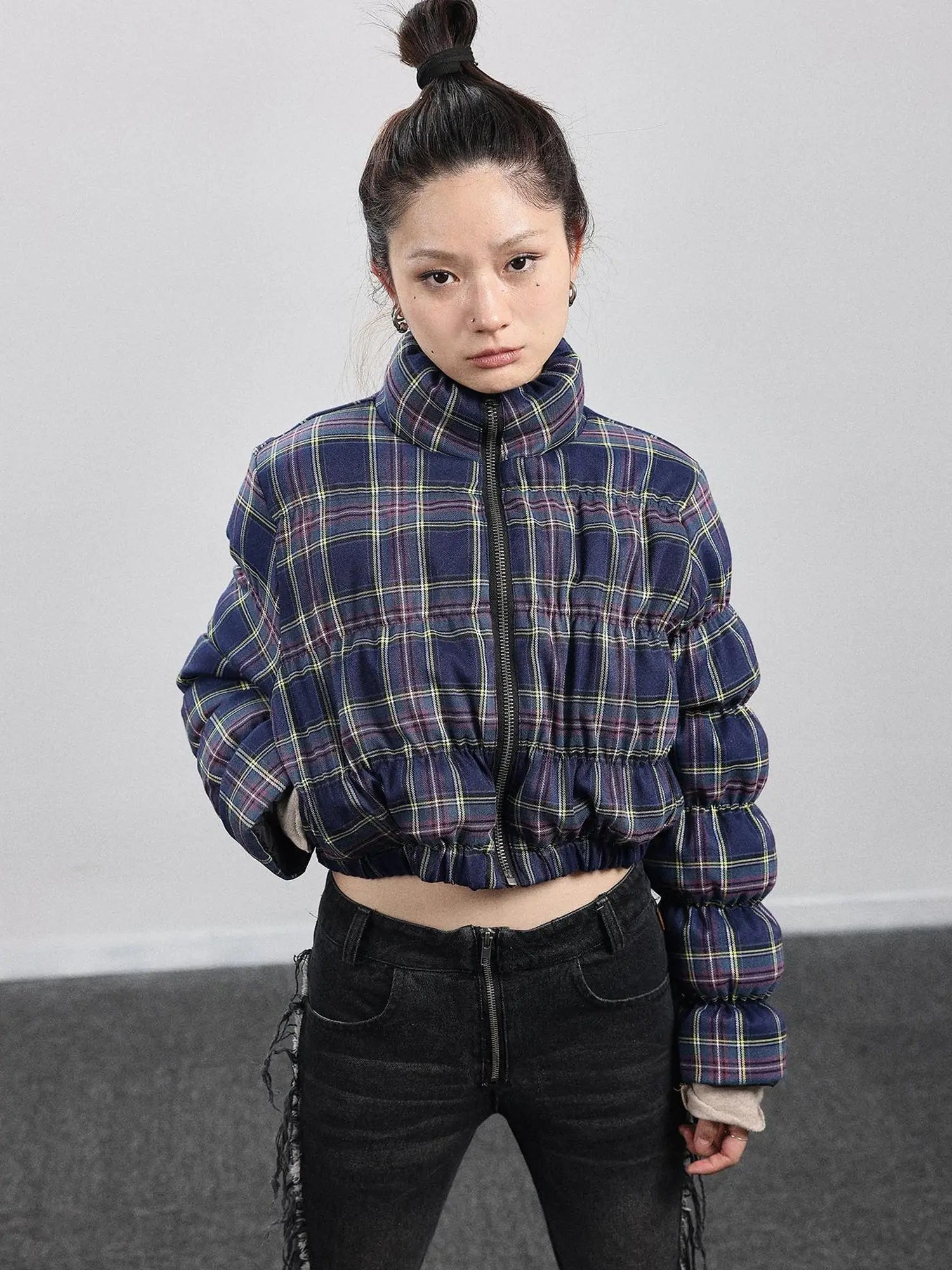 Dual-Persona Reversible Plaid Jacket