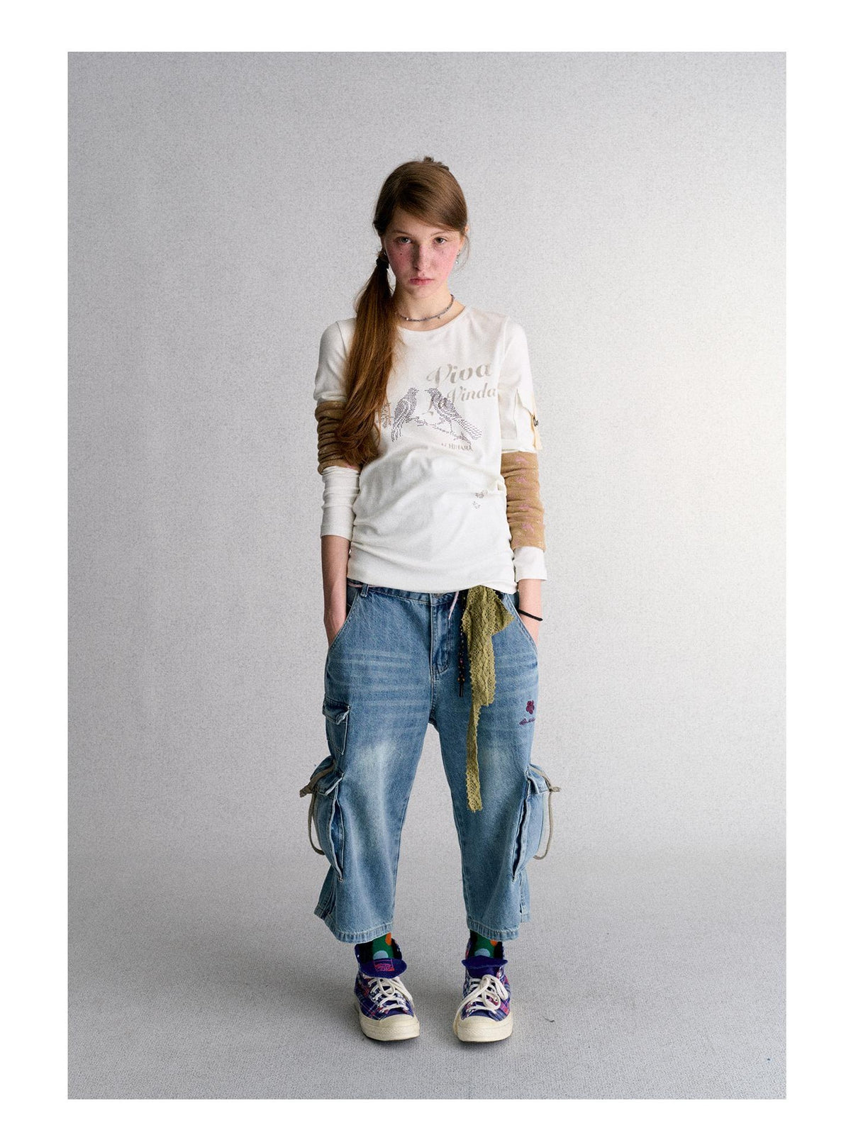 Achihara Embroidered Straight Leg Loose Fit Cotton Women&