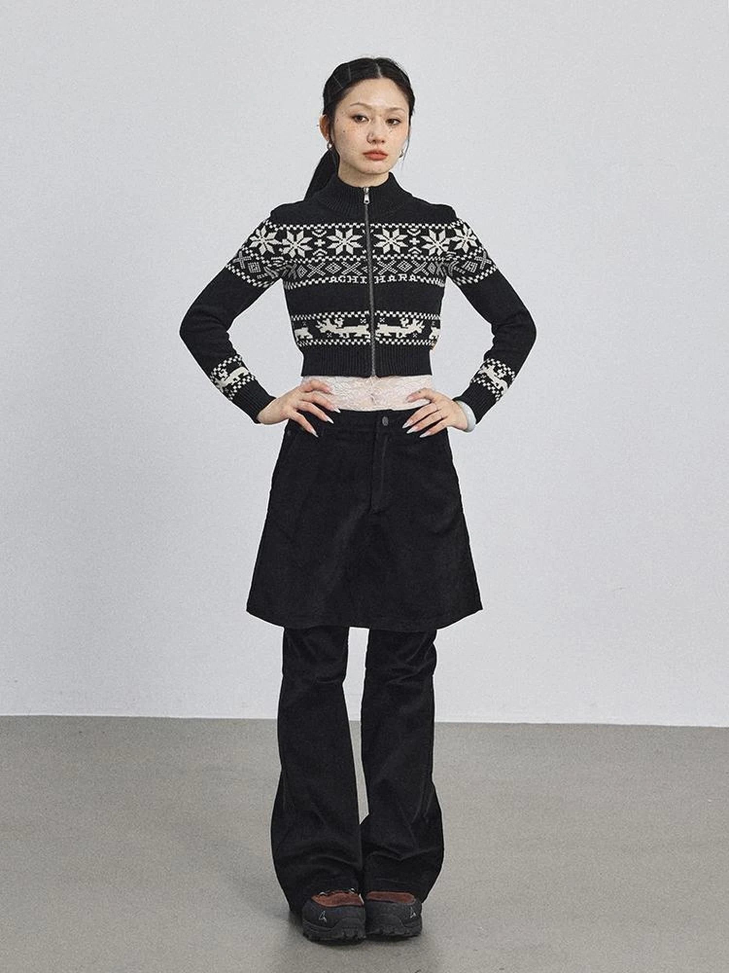 Emo Xmas Deer Knit Cardigan