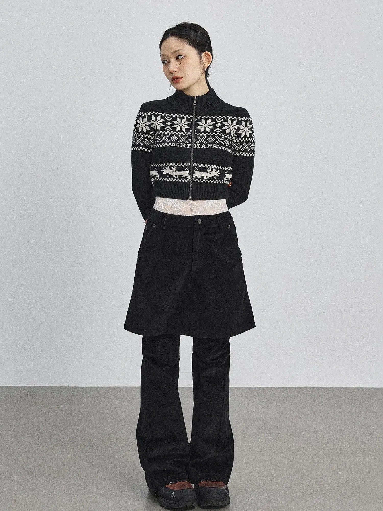Emo Xmas Deer Knit Cardigan
