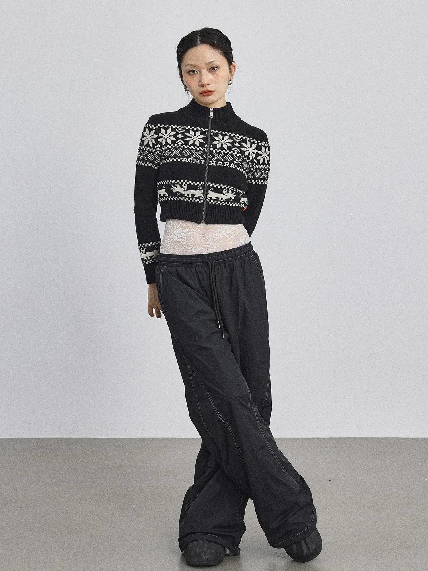 Emo Xmas Deer Knit Cardigan