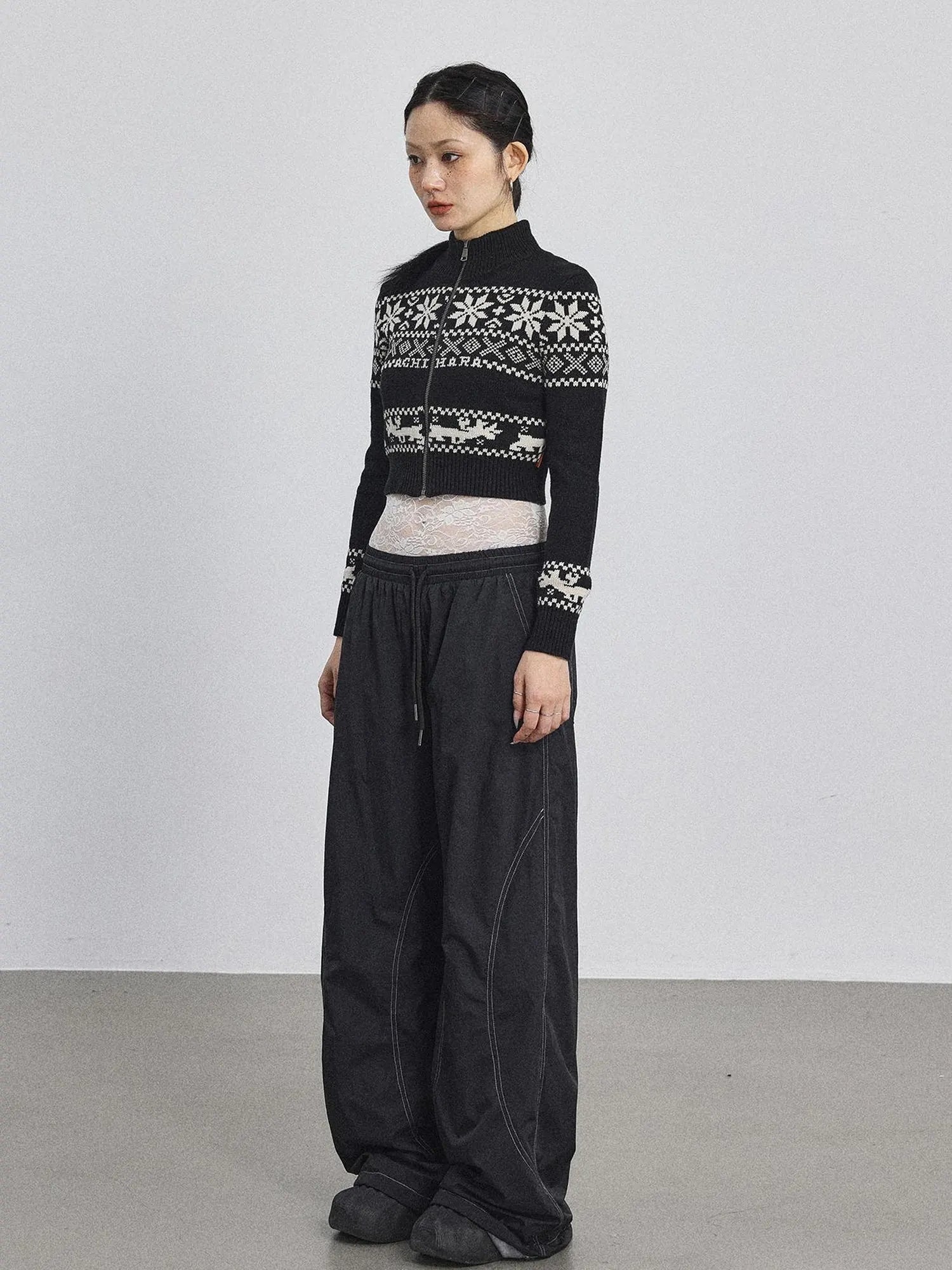 Emo Xmas Deer Knit Cardigan