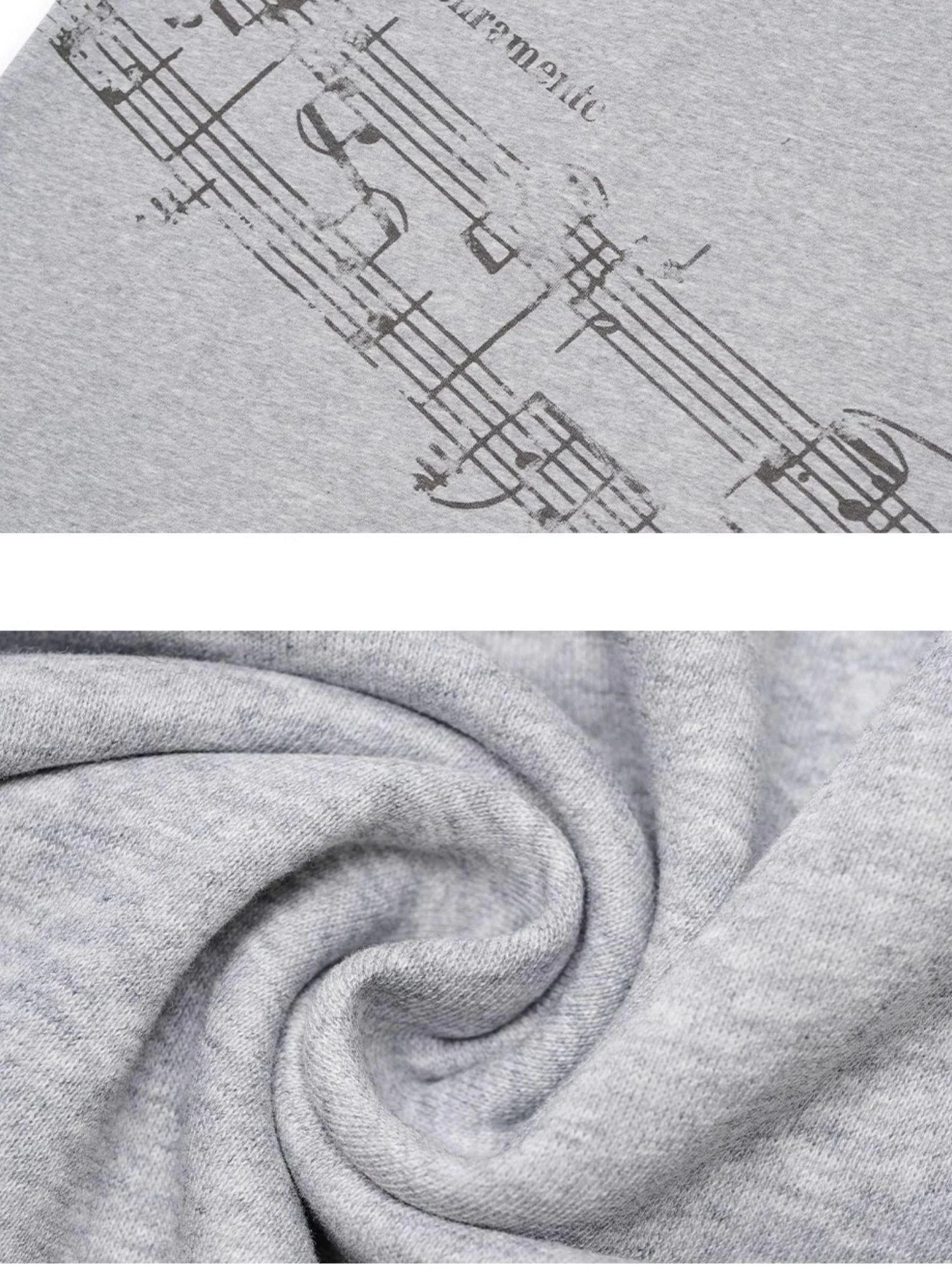 Emotional A-Line Skirt With Musical Print