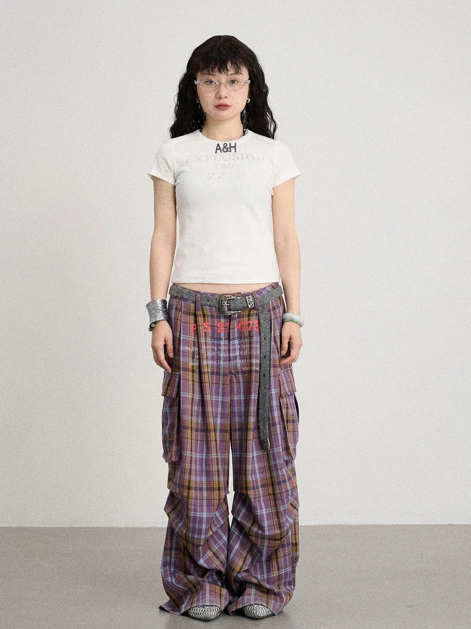 Explosion Color Block Ribbed Lettering Tee