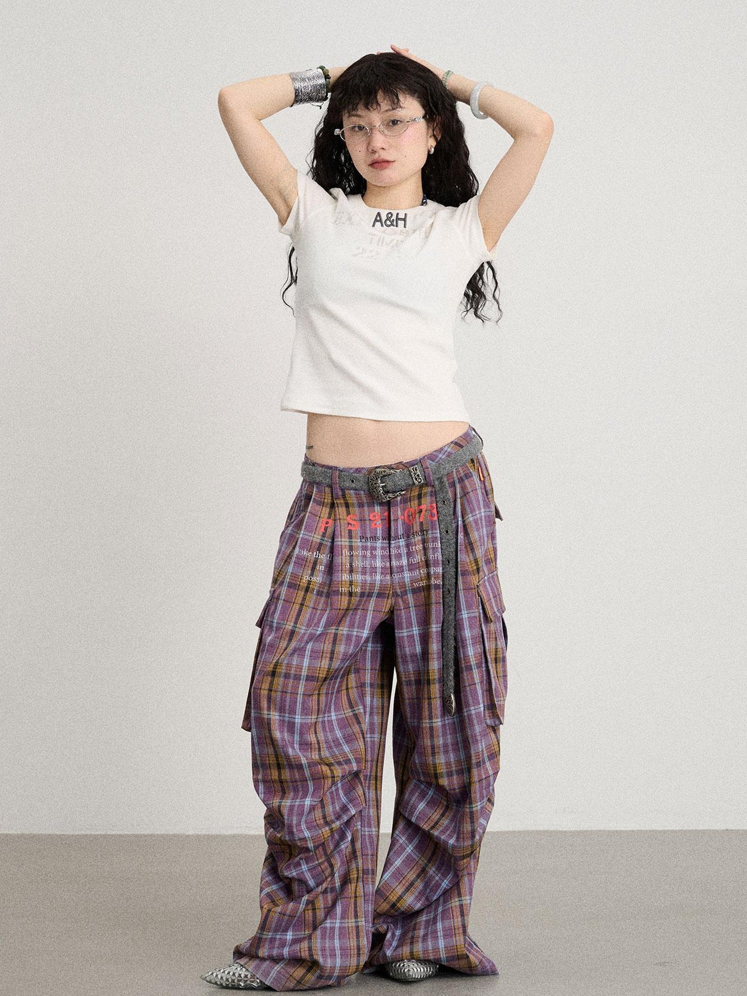 Achihara Explosion Color Block Ribbed Lettering Tee