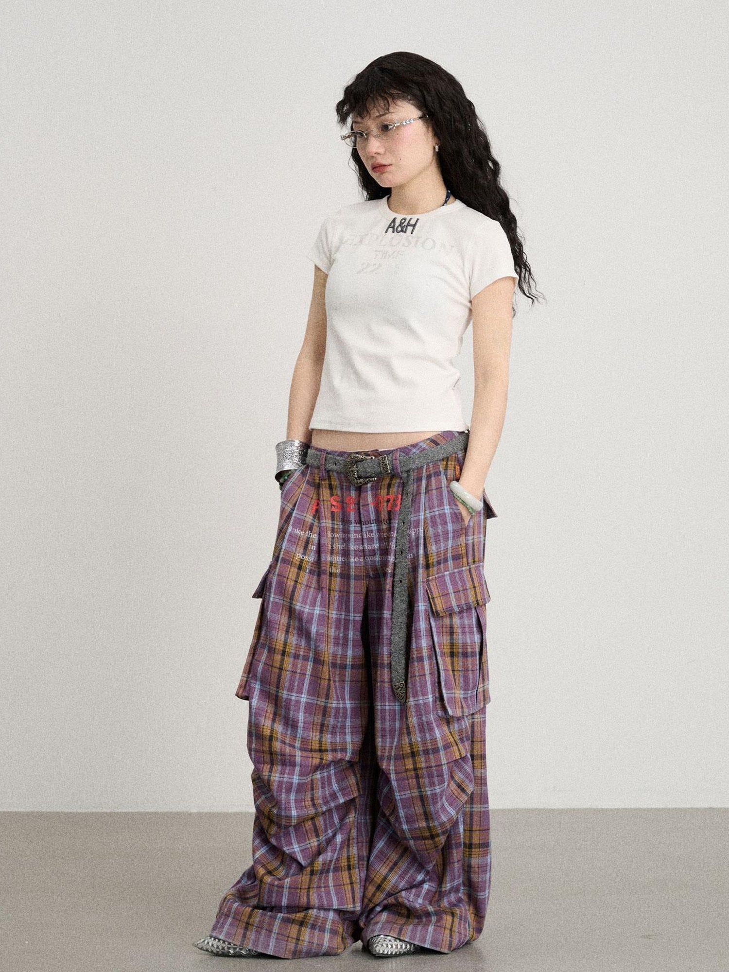 Achihara Explosion Color Block Ribbed Lettering Tee
