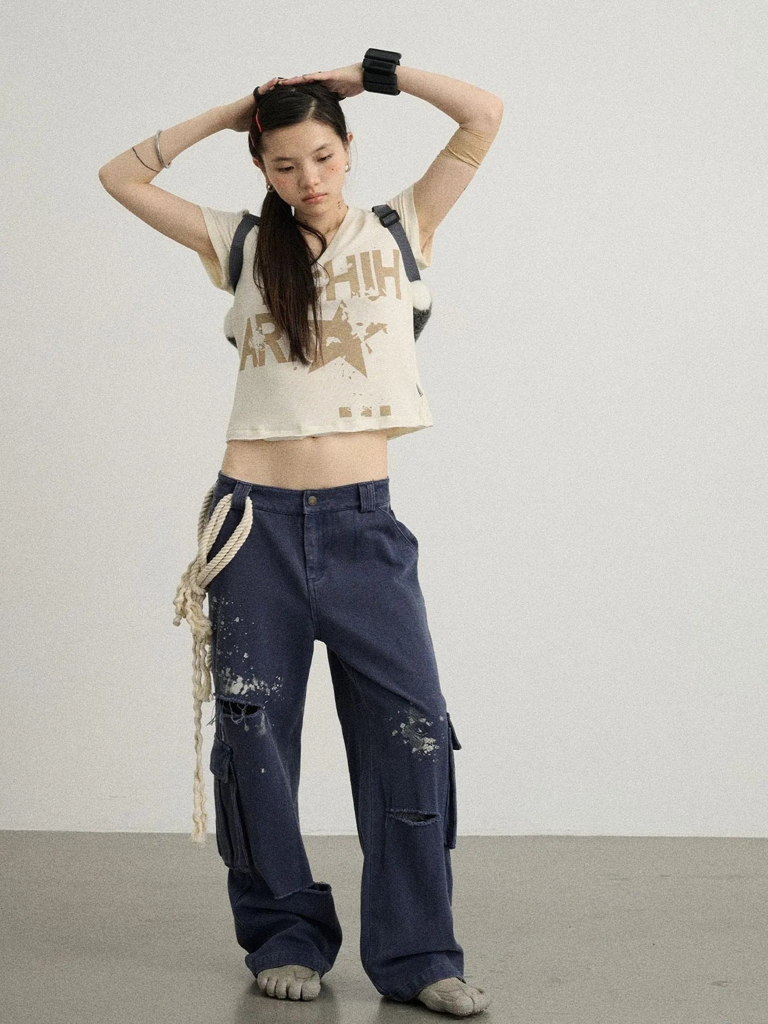 Faded Ink Canvas Cargo Pants