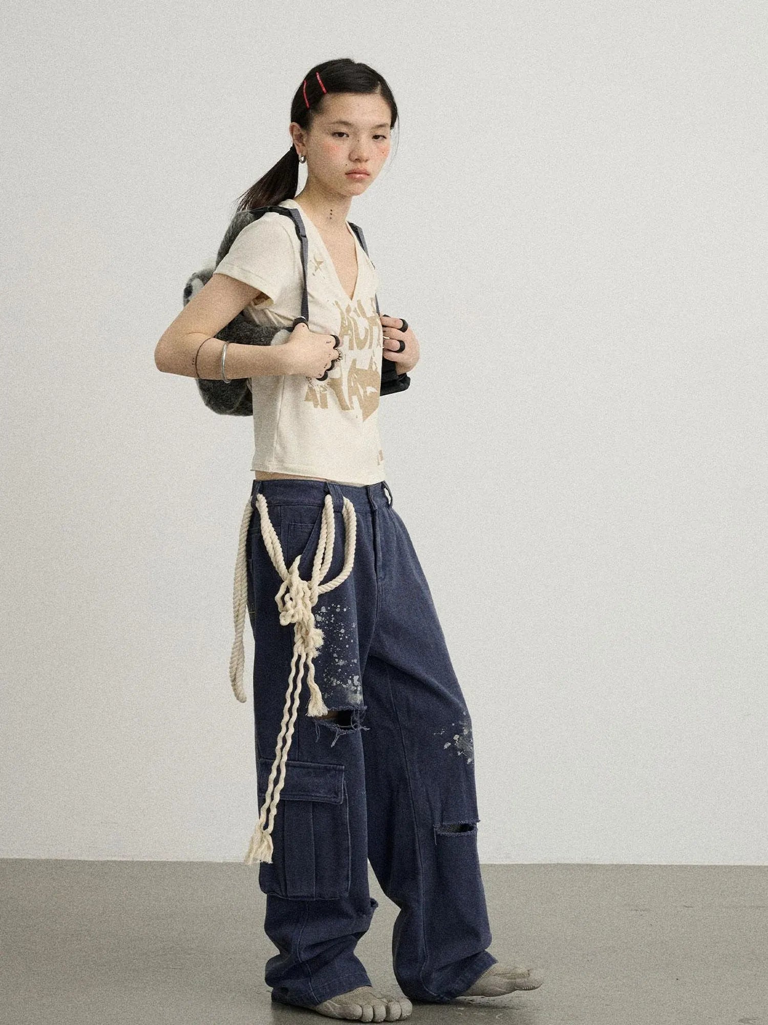 Faded Ink Canvas Cargo Pants