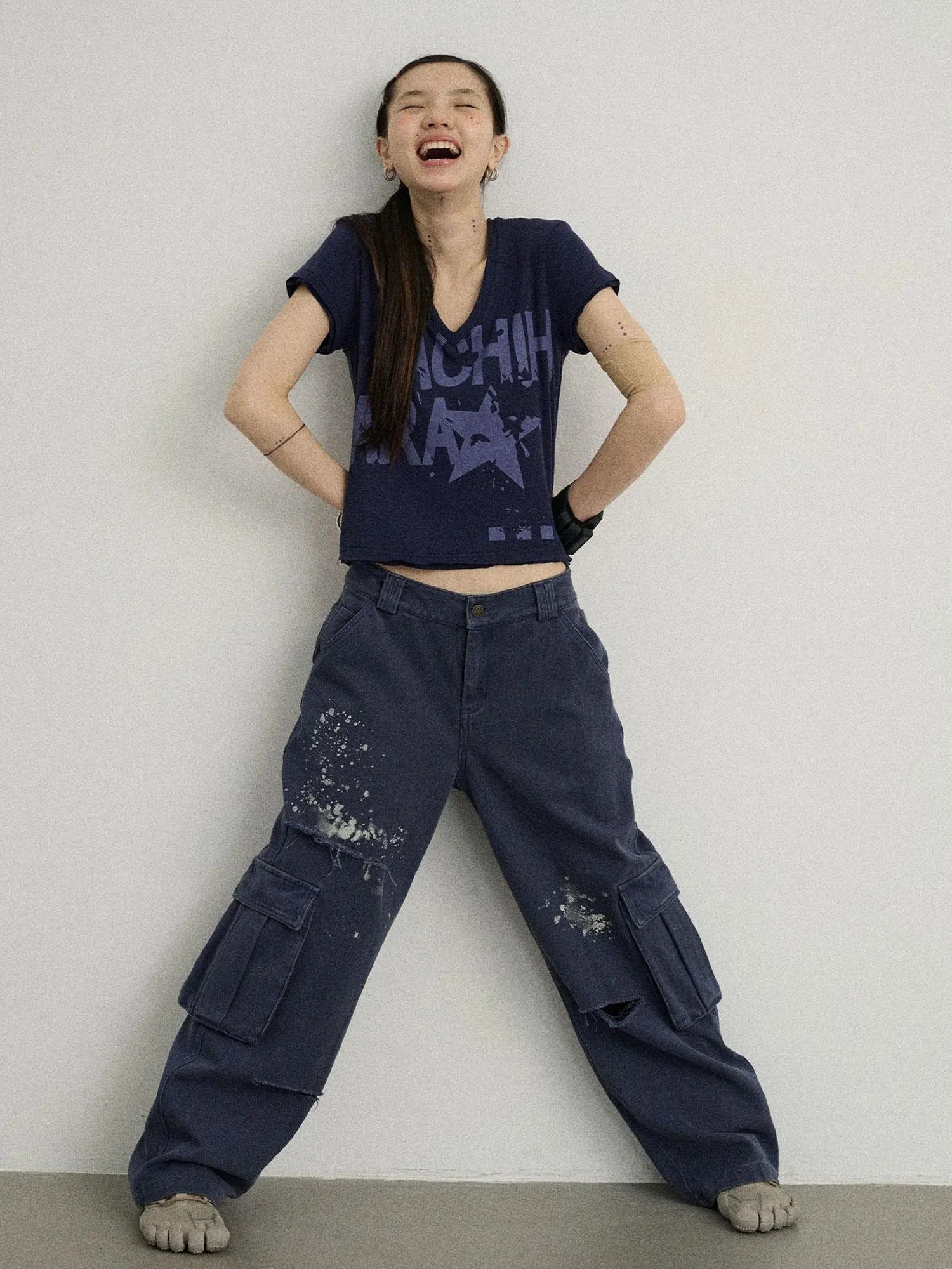 Faded Ink Canvas Cargo Pants