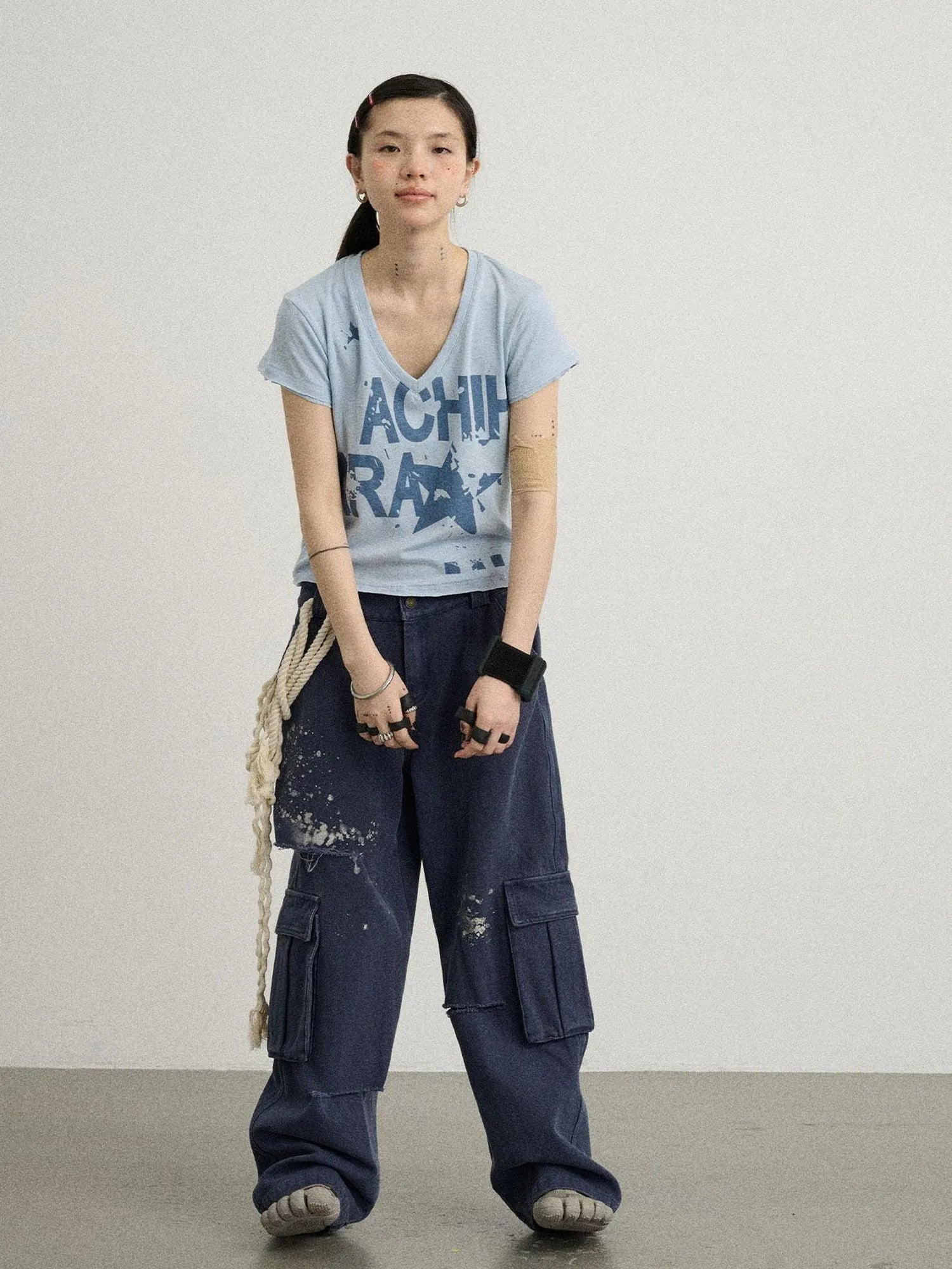 Faded Ink Canvas Cargo Pants