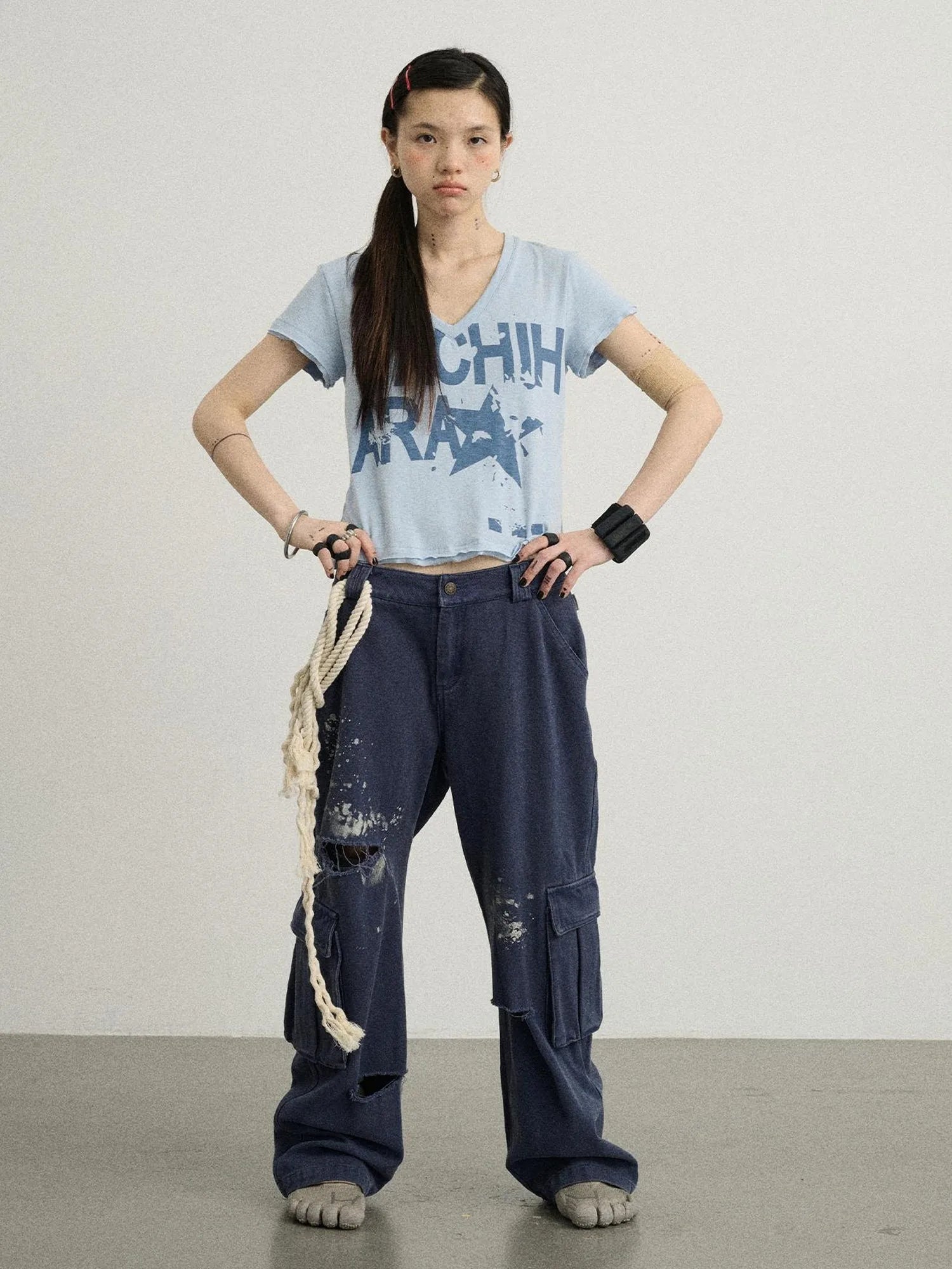 Faded Ink Canvas Cargo Pants