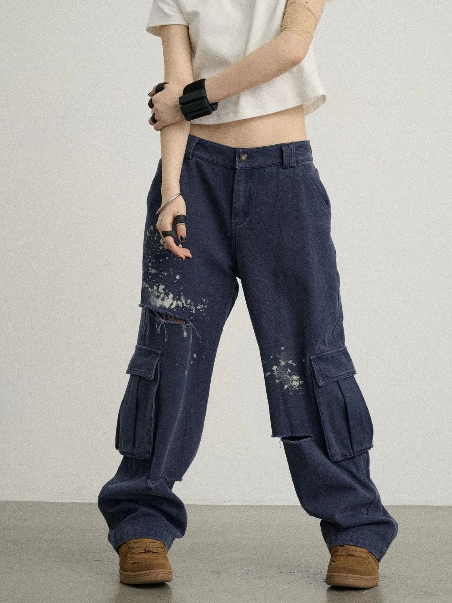 Faded Ink Canvas Cargo Pants