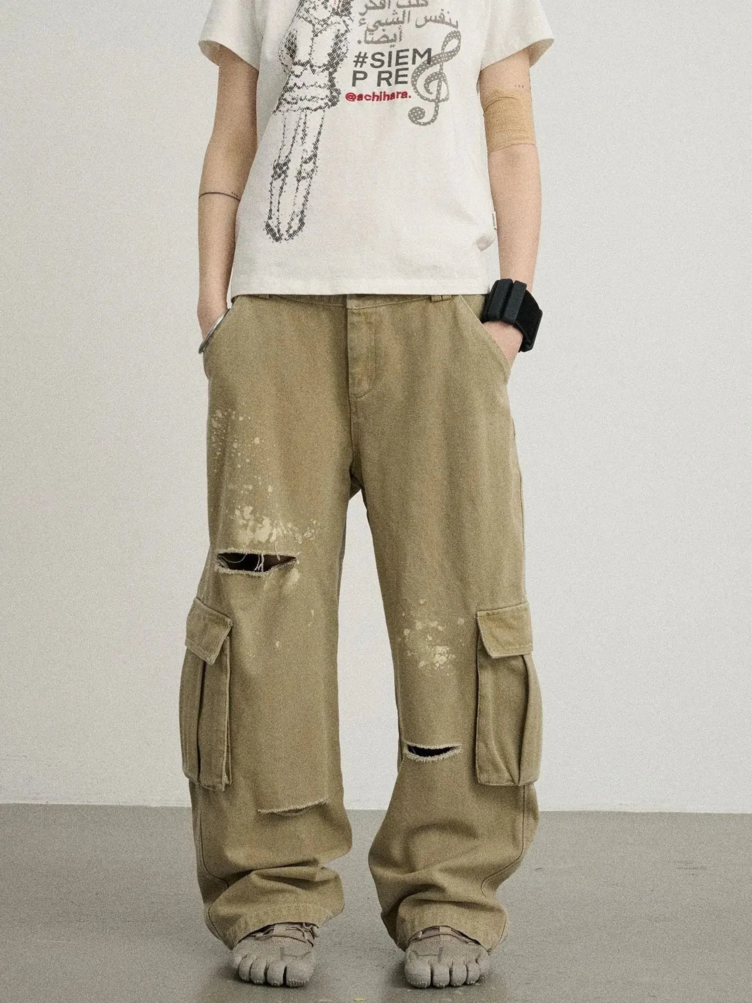Faded Ink Canvas Cargo Pants