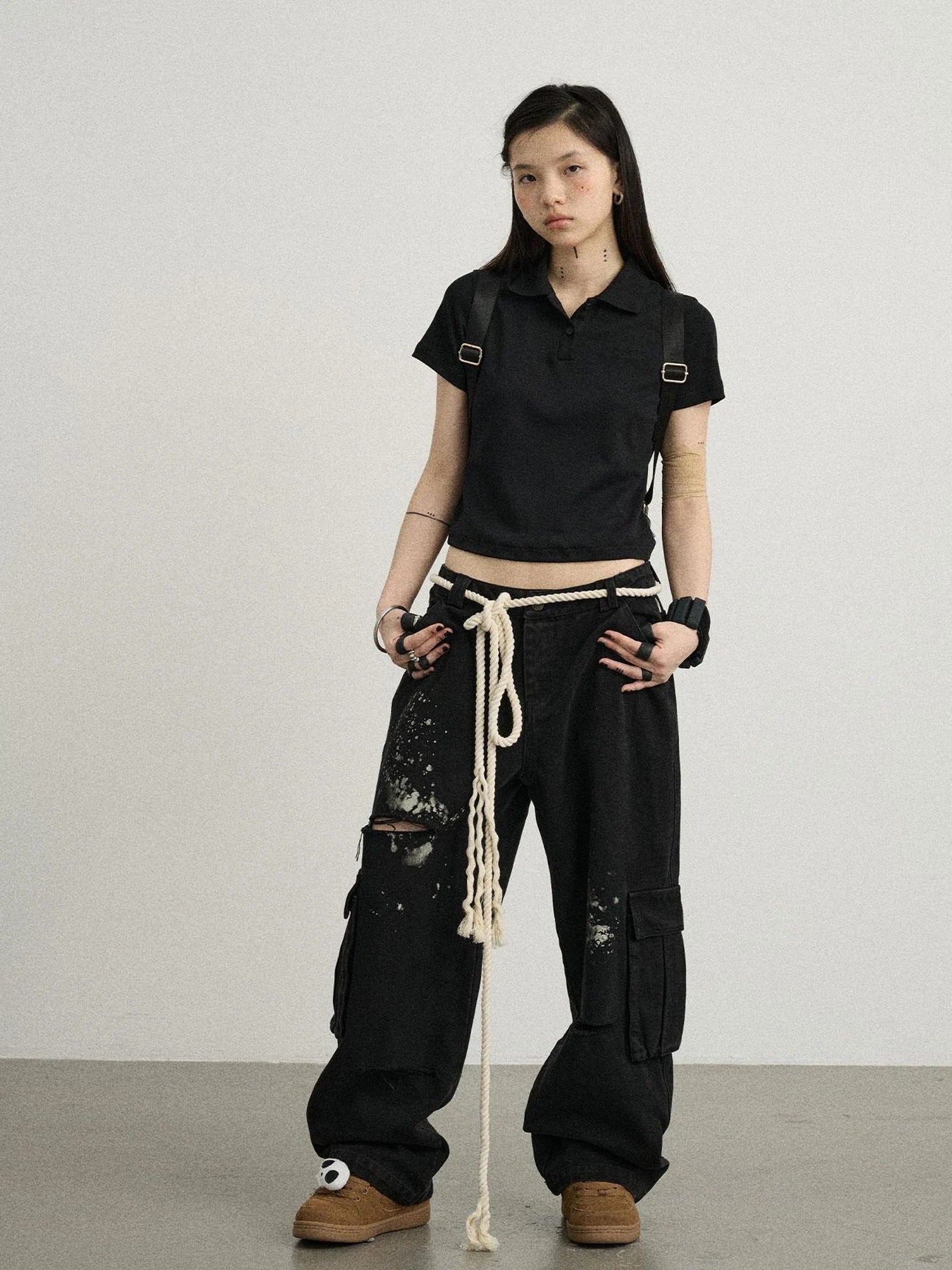 Faded Ink Canvas Cargo Pants