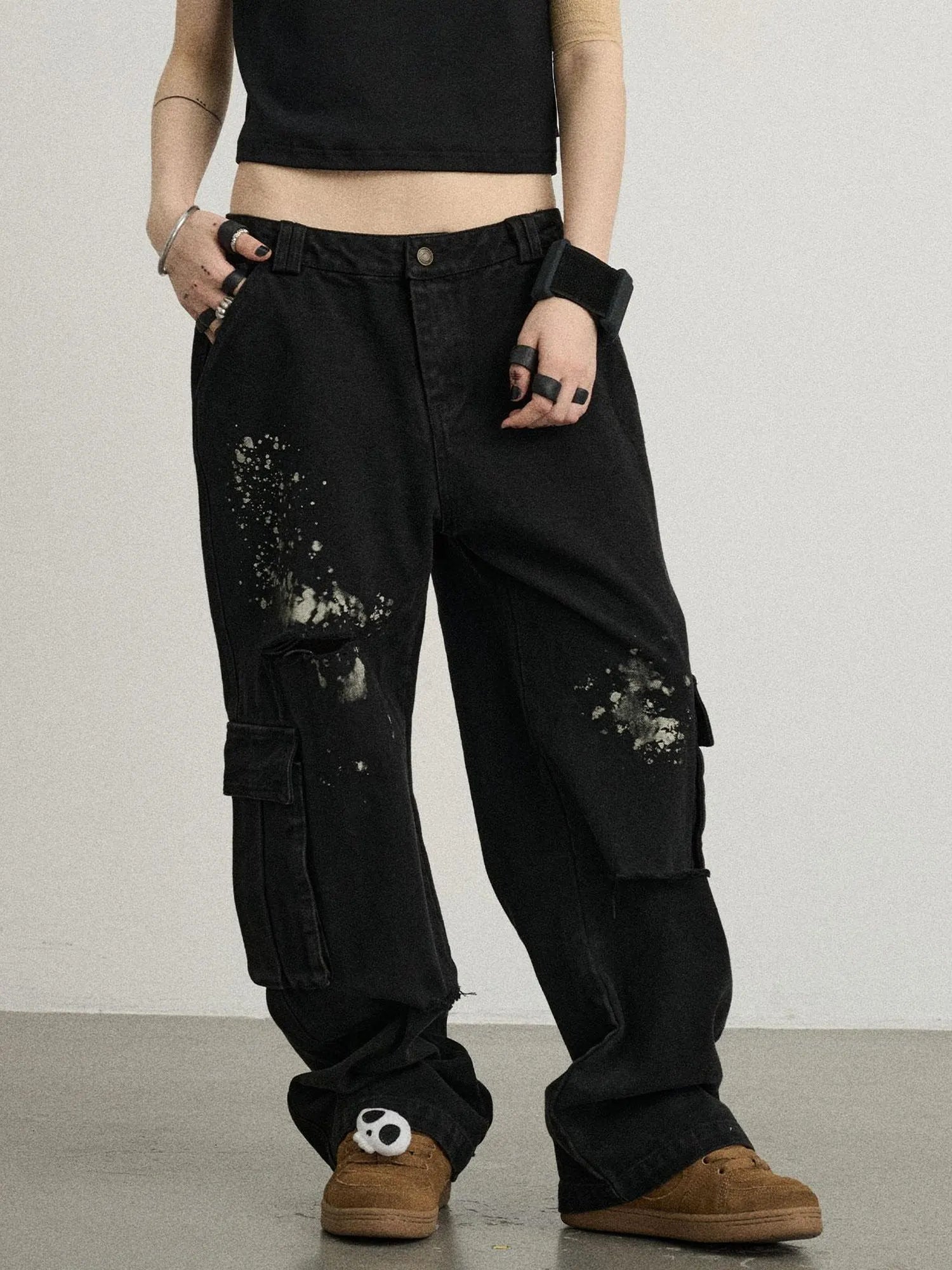 Faded Ink Canvas Cargo Pants