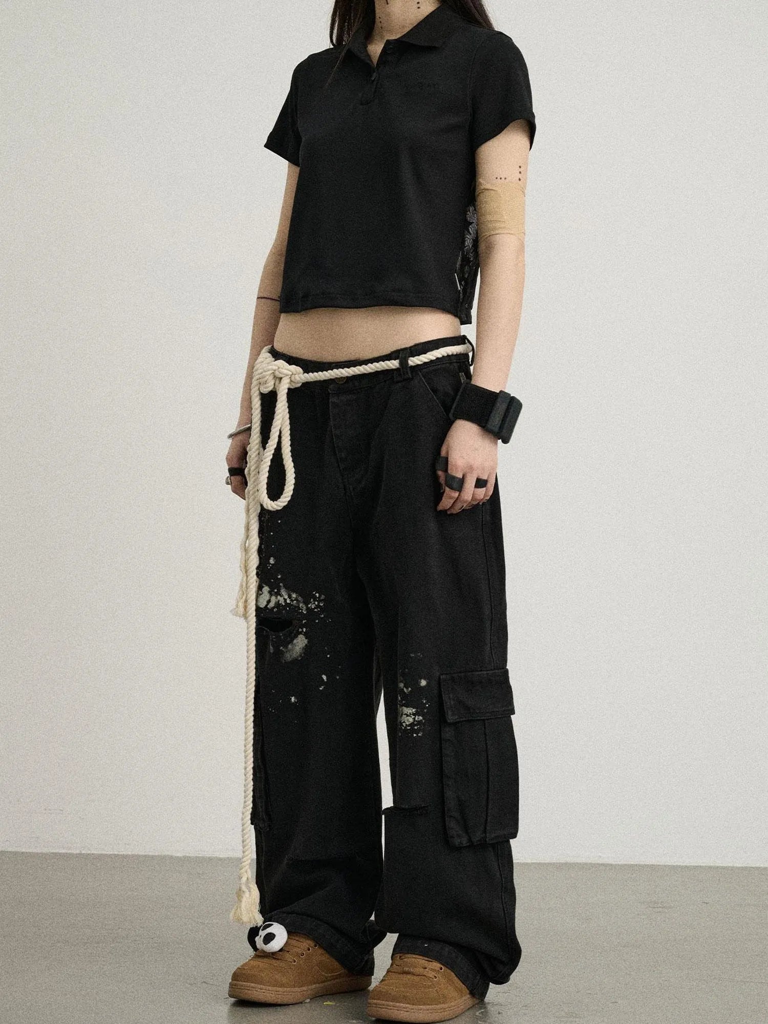 Faded Ink Canvas Cargo Pants