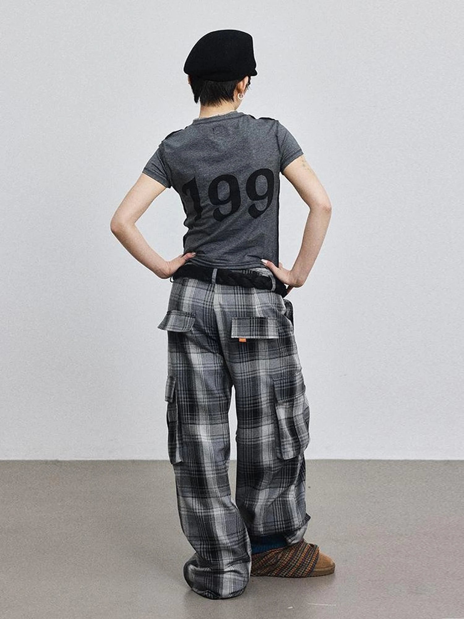 Fiona Cropped Tee Shameless Inspired Summer Top V-Neck T-Shirt Long-Sleeve