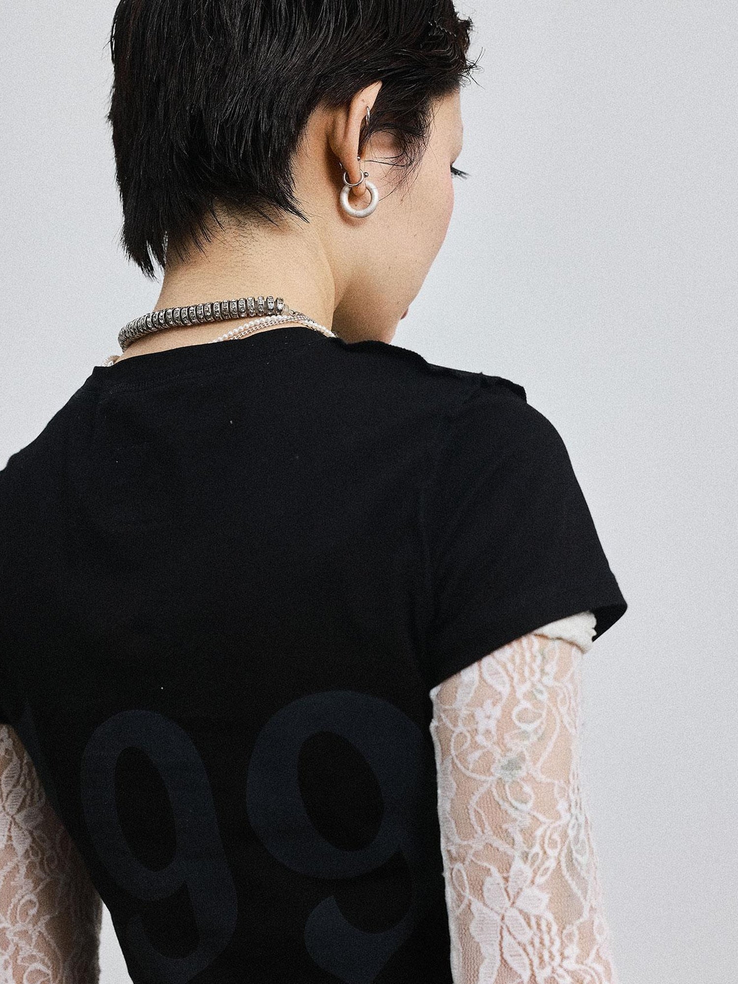 Achihara Fiona Cropped Tee Shameless Inspired Summer Top V-Neck T-Shirt Long-Sleeve