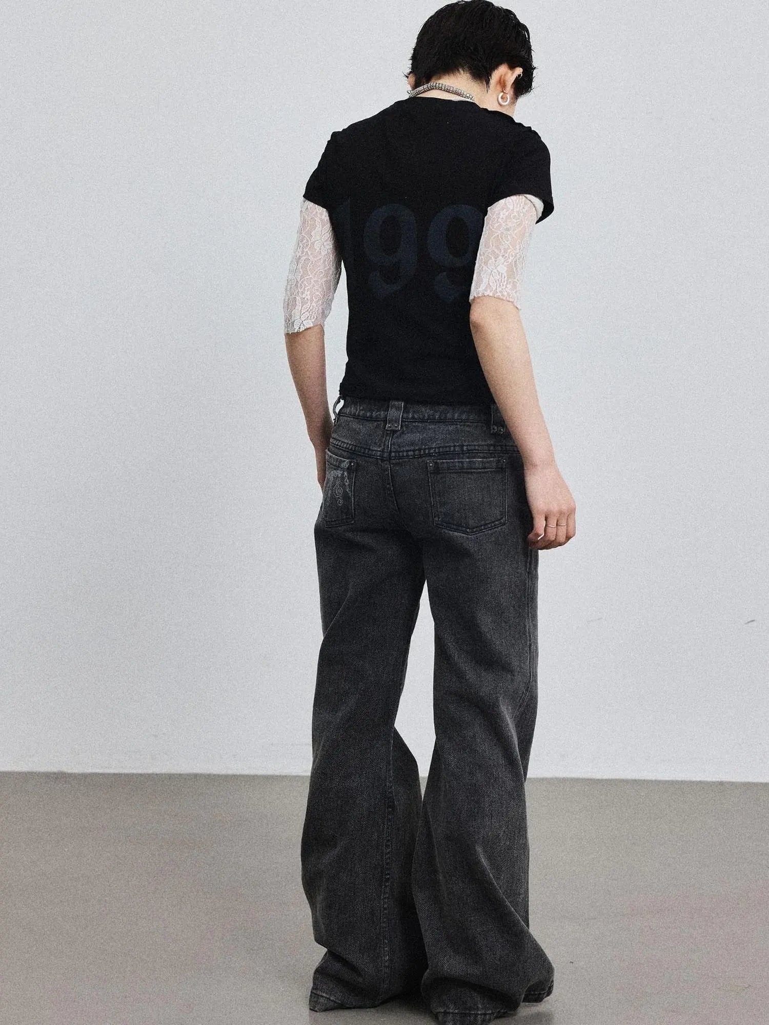 Fiona Cropped Tee Shameless Inspired Summer Top V-Neck T-Shirt Long-Sleeve