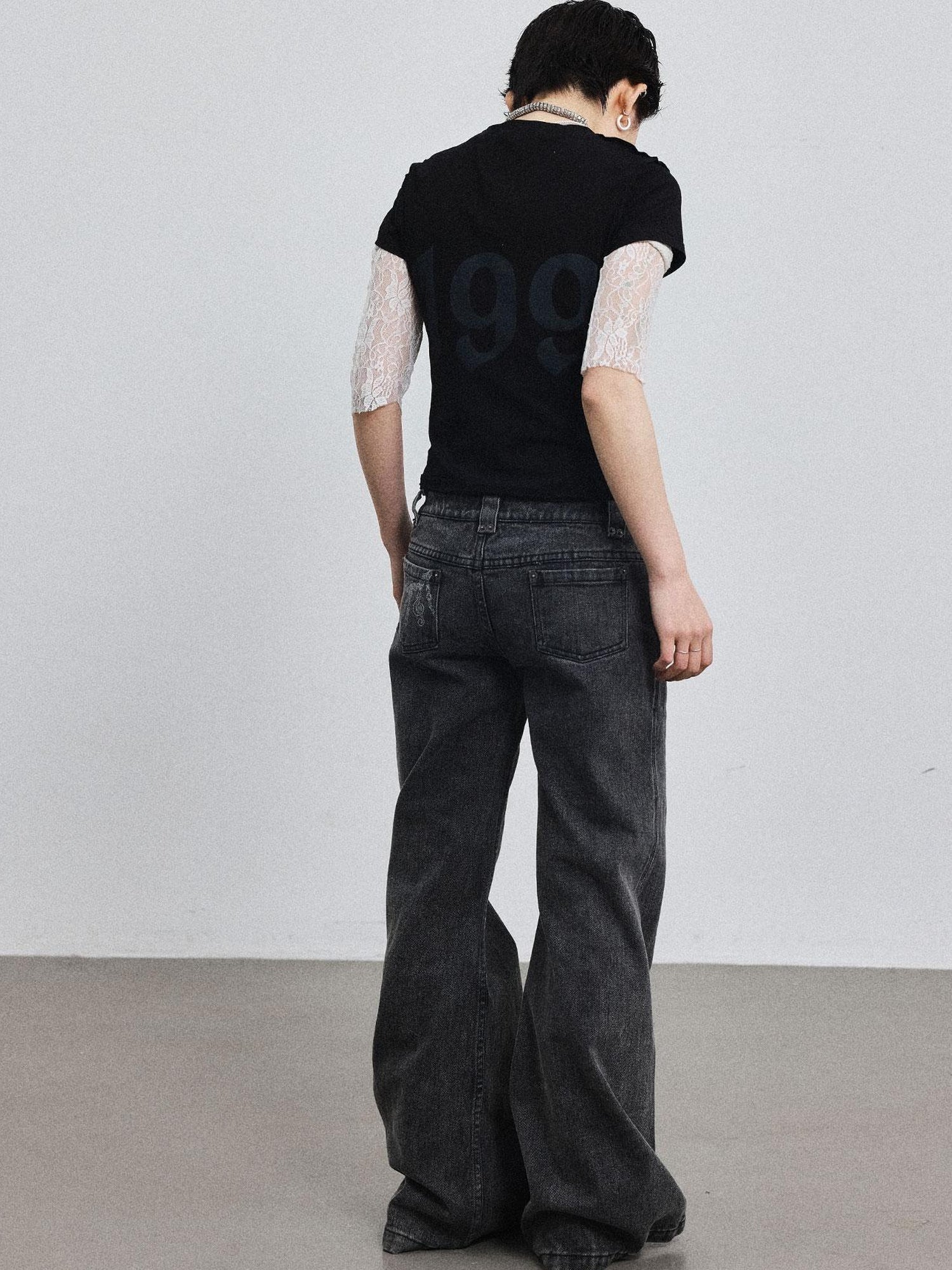 Achihara Fiona Cropped Tee Shameless Inspired Summer Top V-Neck T-Shirt Long-Sleeve