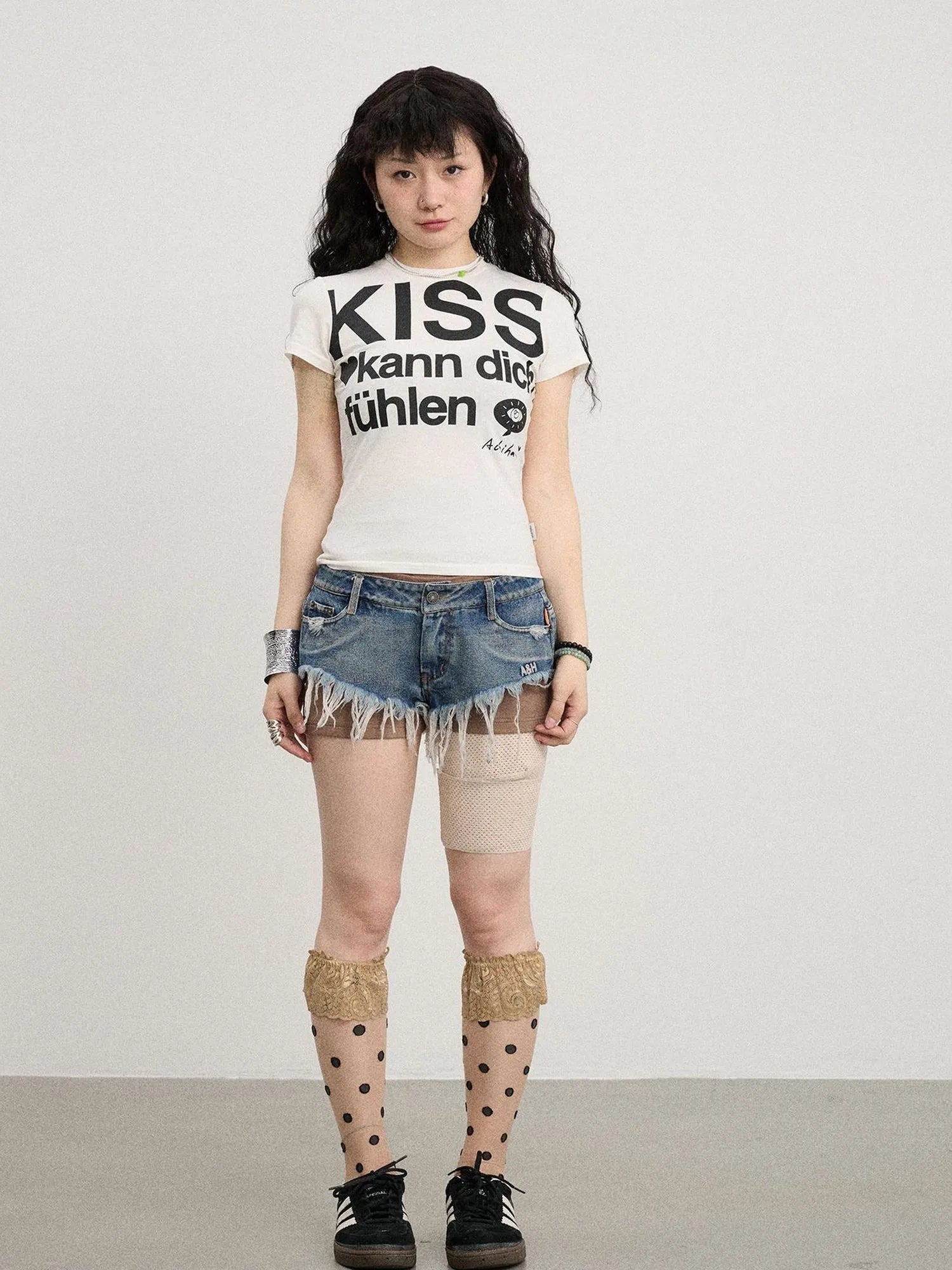 Frayed Edge Denim Shorts 2025 Summer Low Rise Triangle Casual