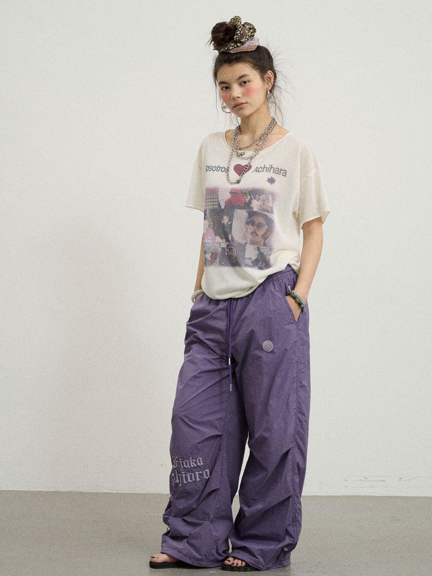 Achihara Freedom Growth Wide Leg Cargo Pants