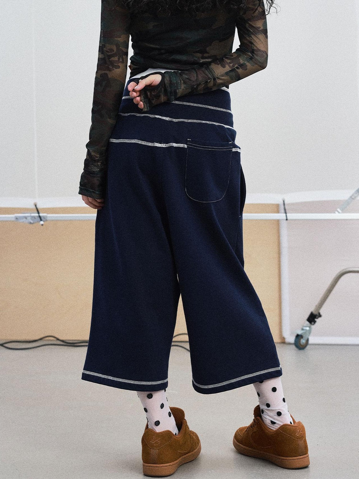 Achihara Frozen Blueberry Multi Layer Drawstring Joggers