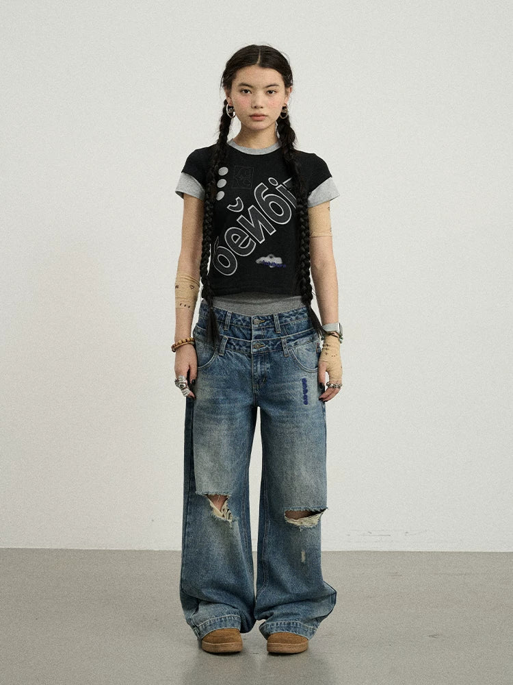 Achihara Gemini Cotton Tee With Kazakh Print-2