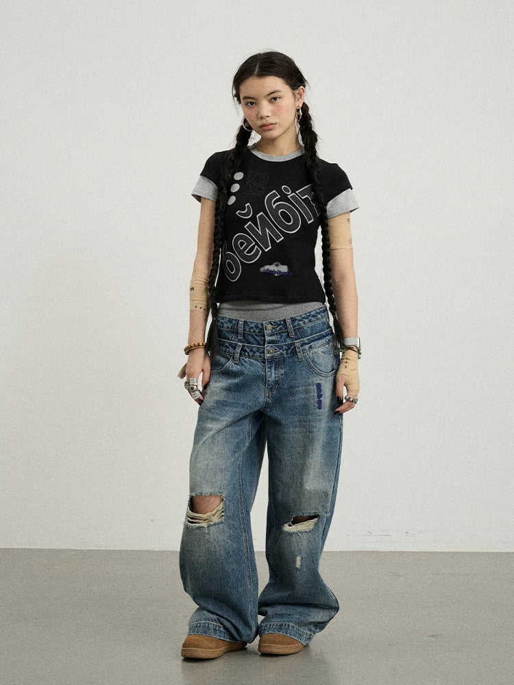 Achihara Gemini Cotton Tee With Kazakh Print-3