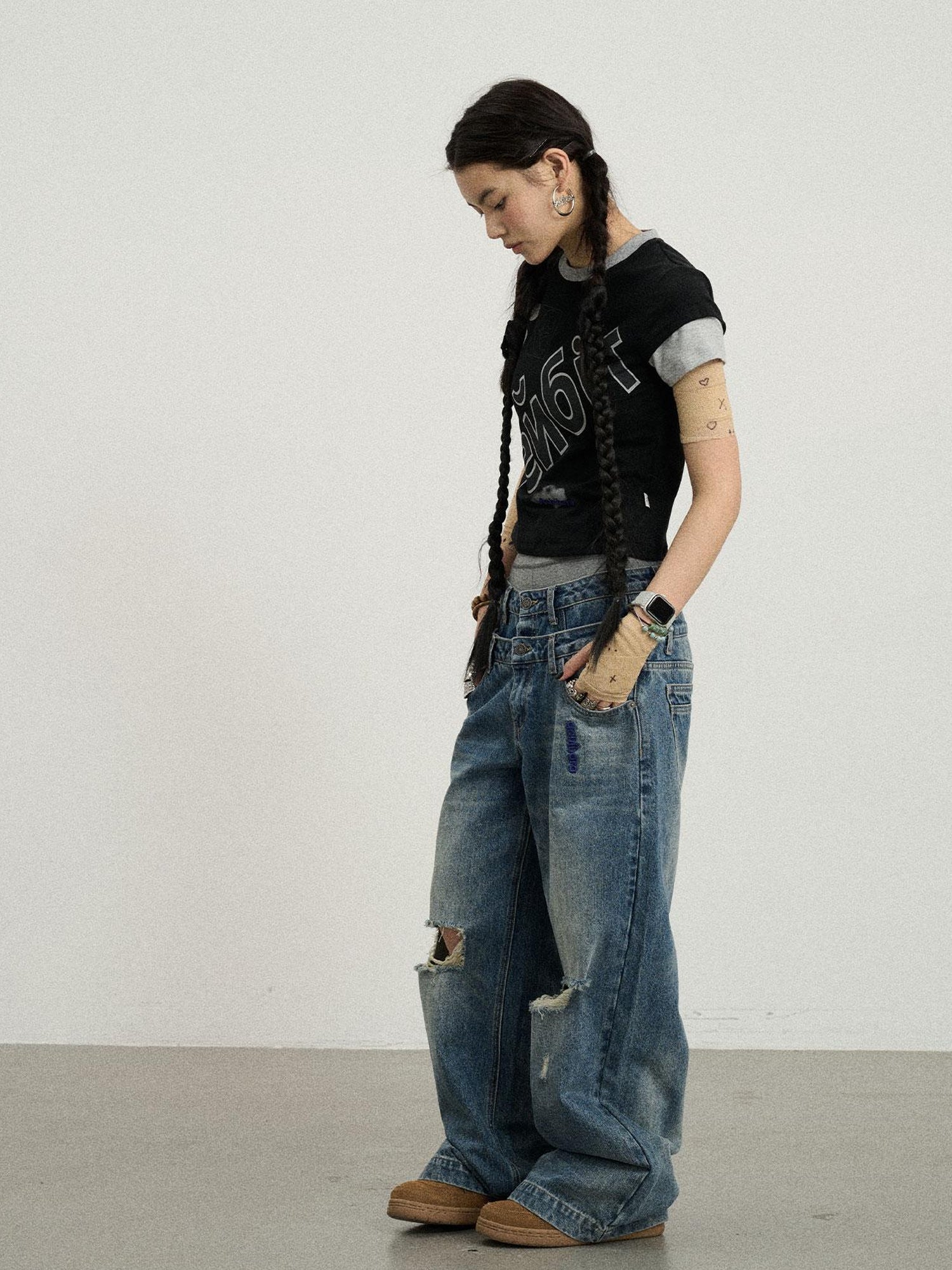 Achihara Gemini Cotton Tee With Kazakh Print