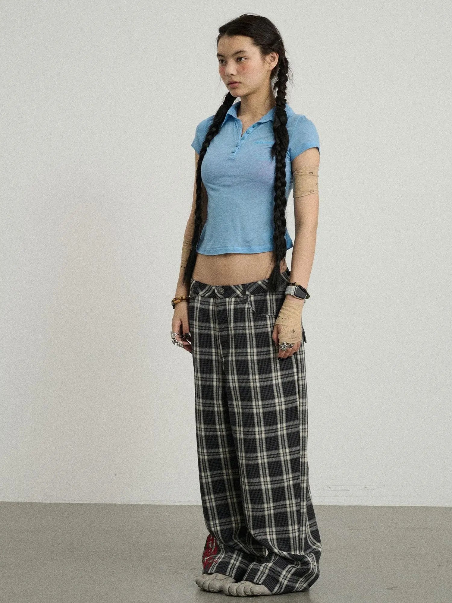 Glassine Polo Tee Slim Fit Breathable Short Sleeve Top