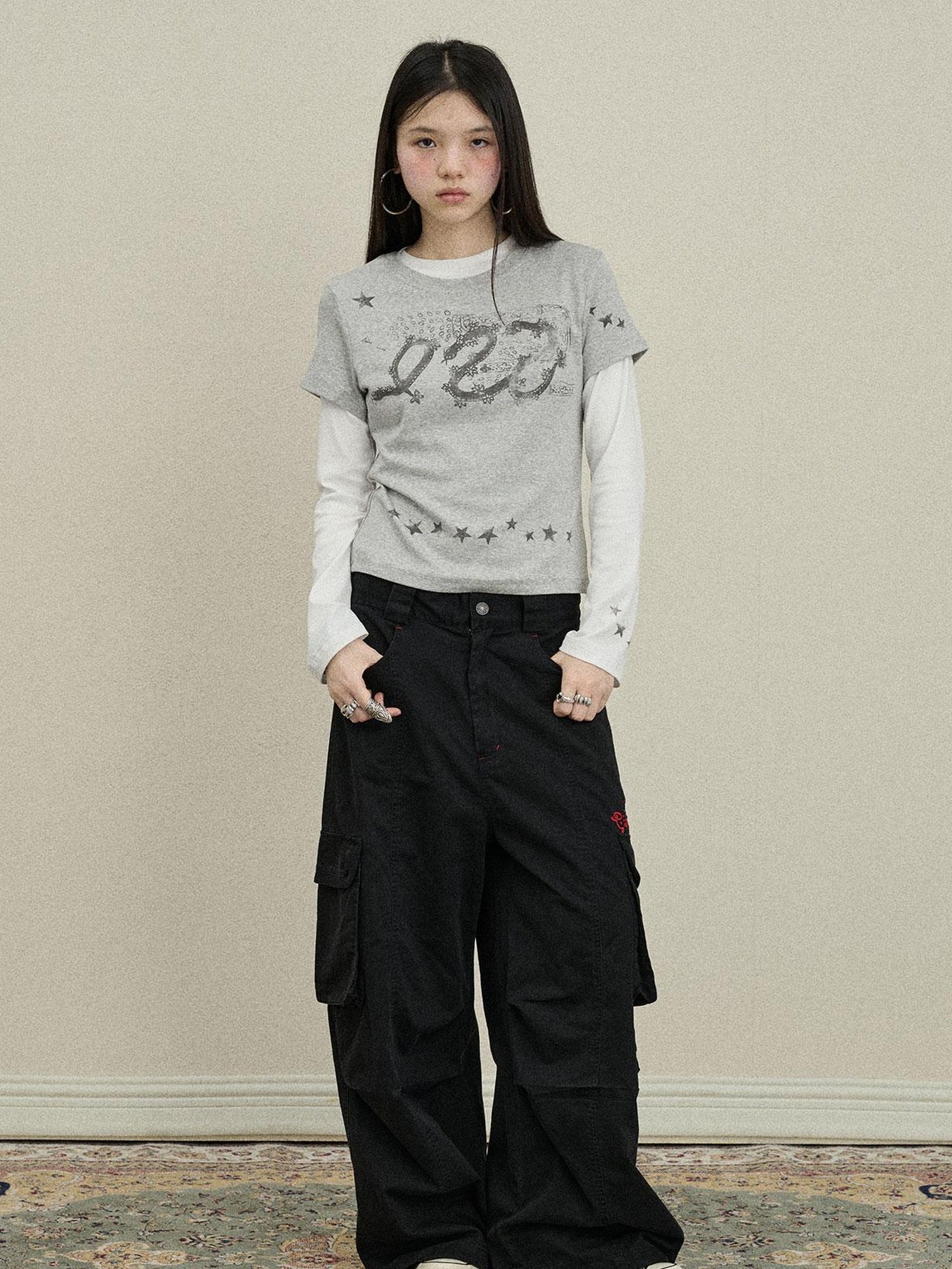 Update Achihara Gray Print Short Sleeve T-Shirt Unisex
