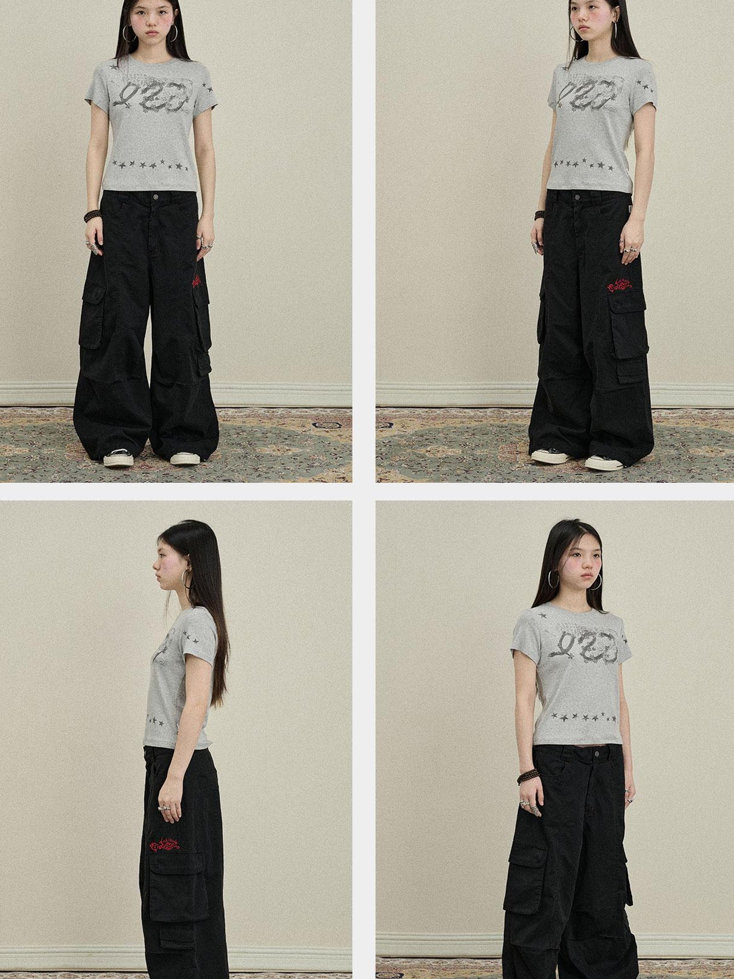 Update Achihara Gray Print Short Sleeve T-Shirt Unisex