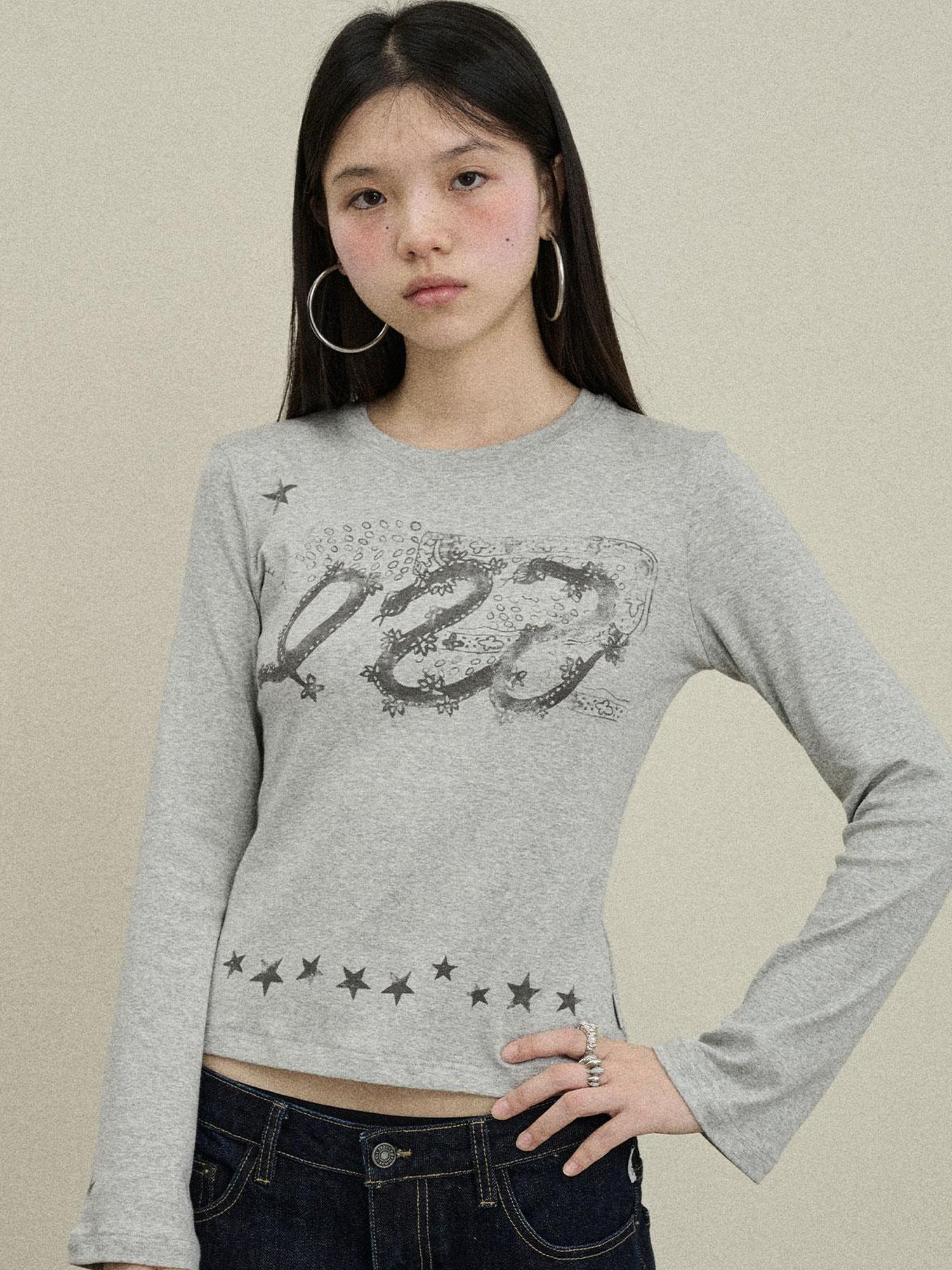 Update Achihara Gray Print Short Sleeve T-Shirt Unisex