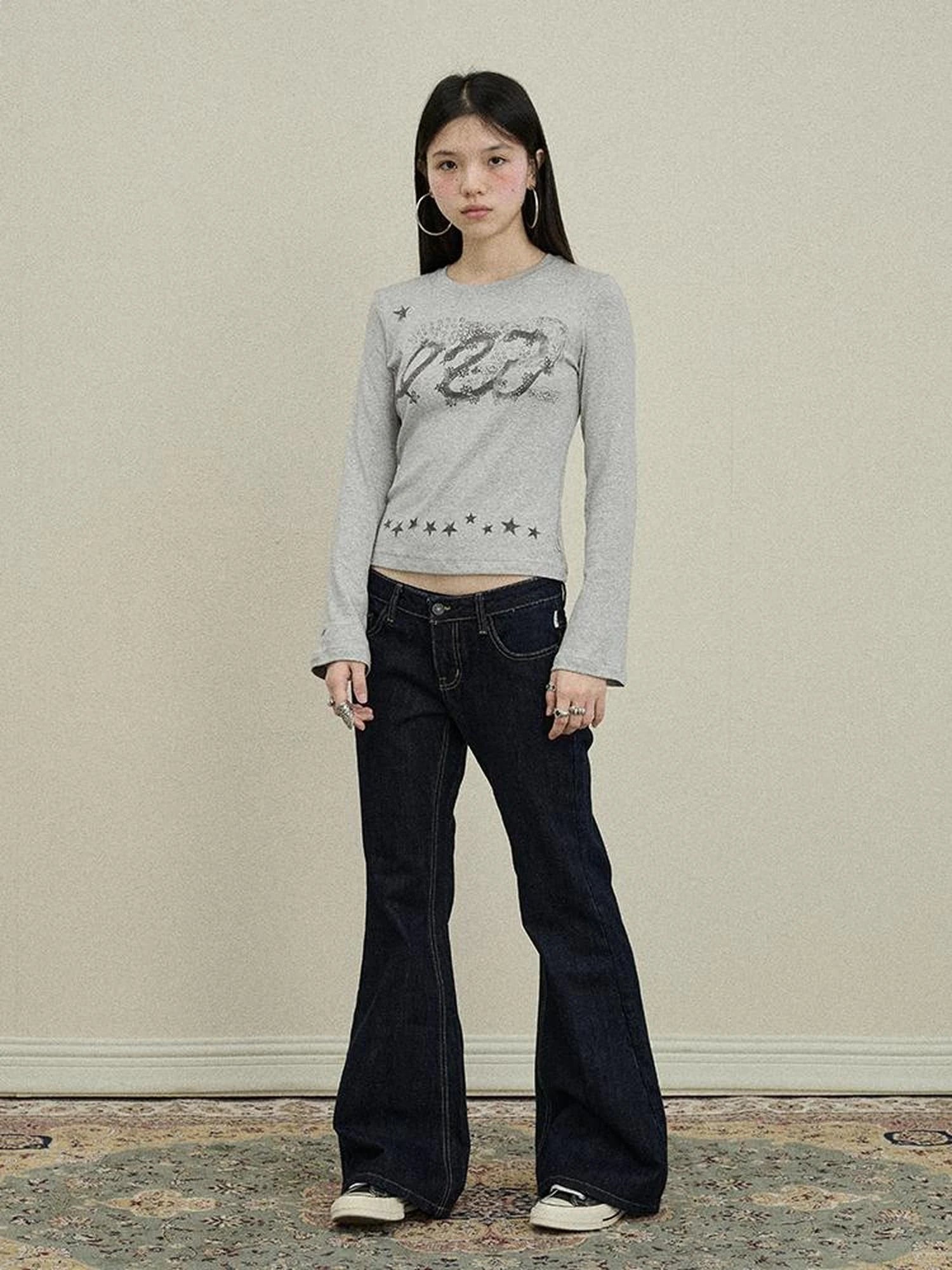 Gray Print Short Sleeve T-Shirt Unisex