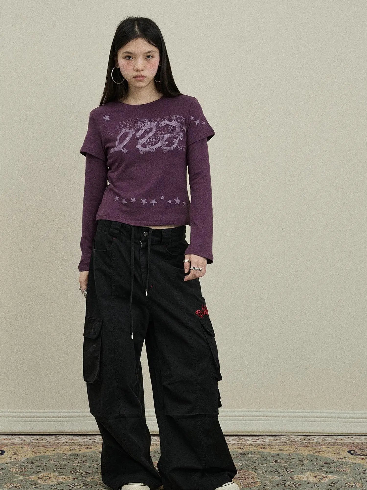 Gray Print Short Sleeve T-Shirt Unisex