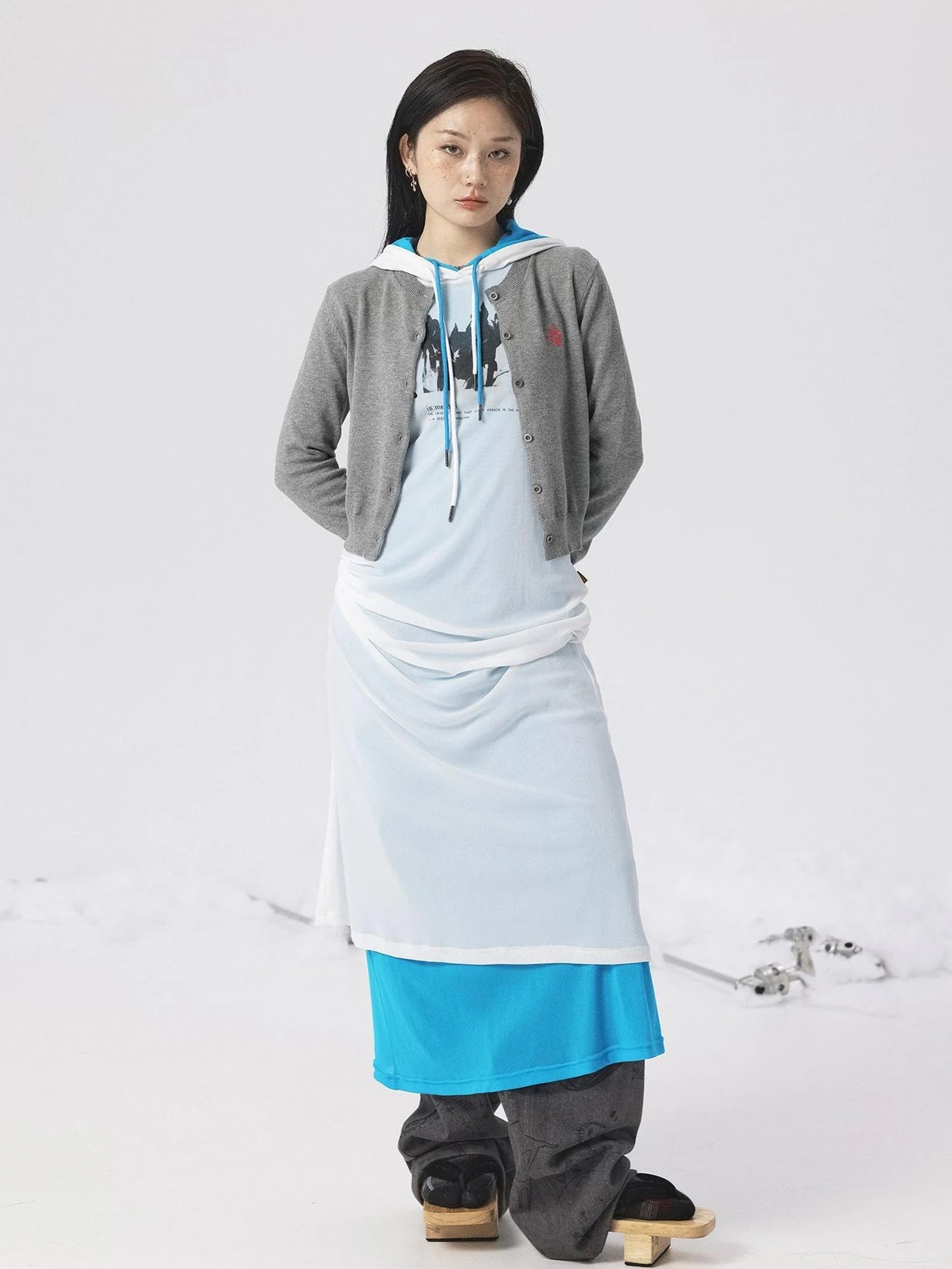 Grey Knit Vest & Cardigan Set