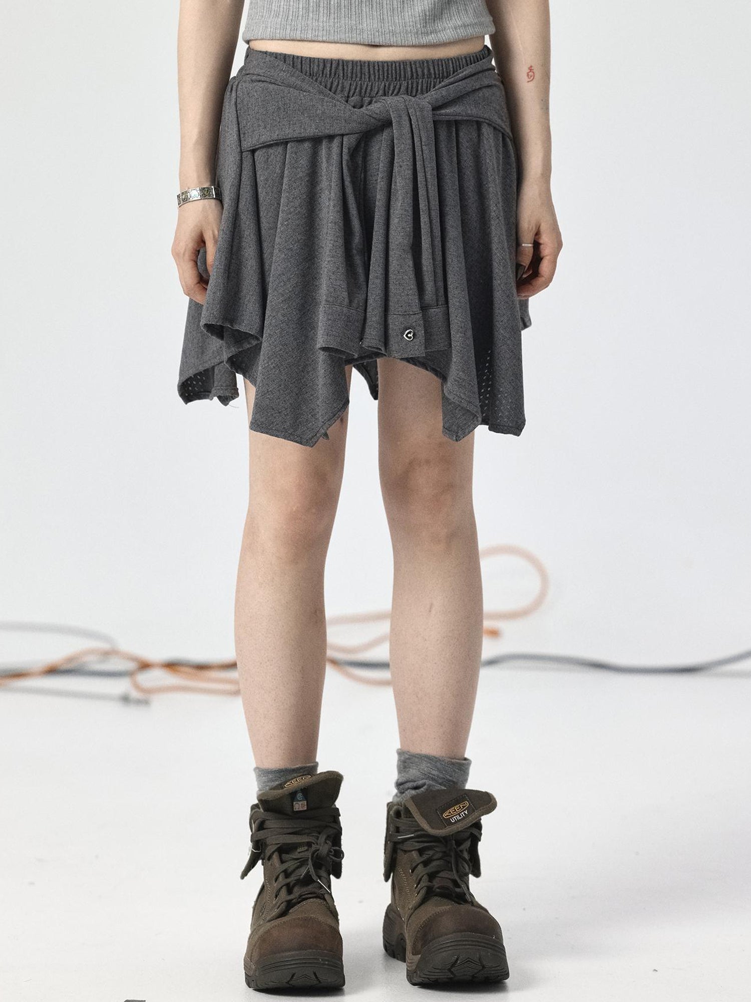 Achihara Handkerchief Hem Wrap Skirt