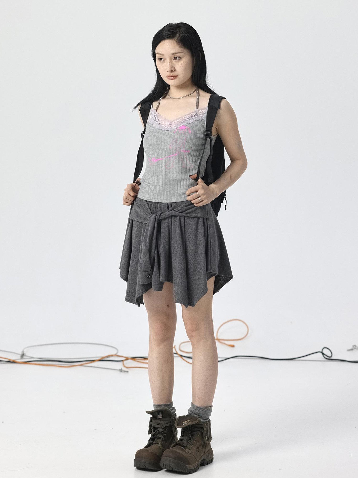Achihara Handkerchief Hem Wrap Skirt