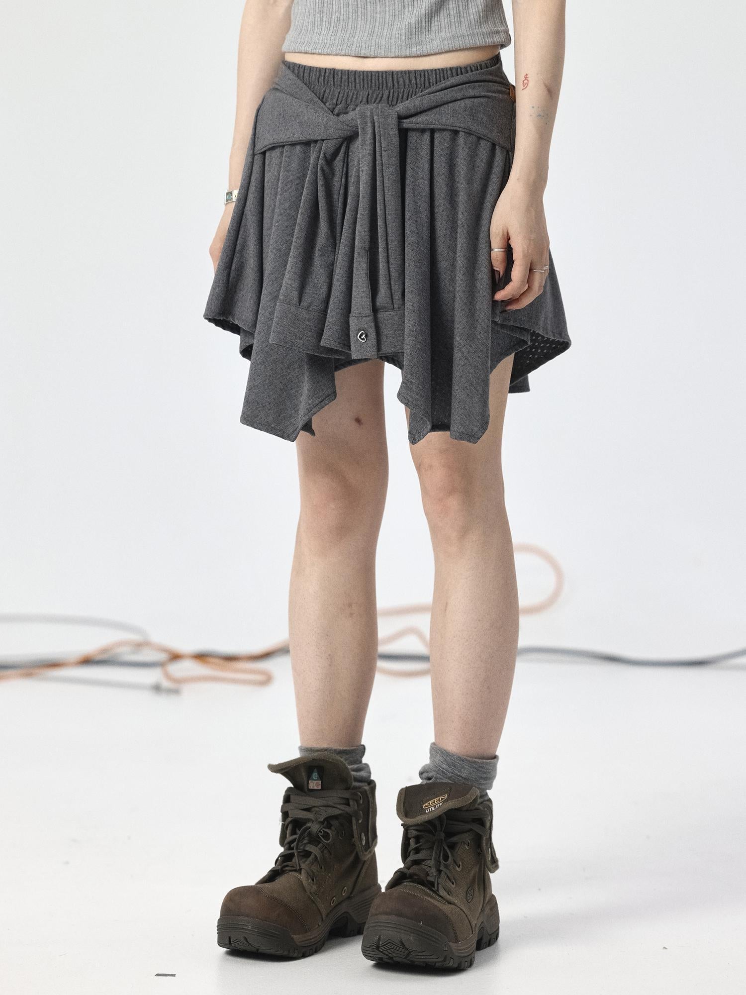 Achihara Handkerchief Hem Wrap Skirt