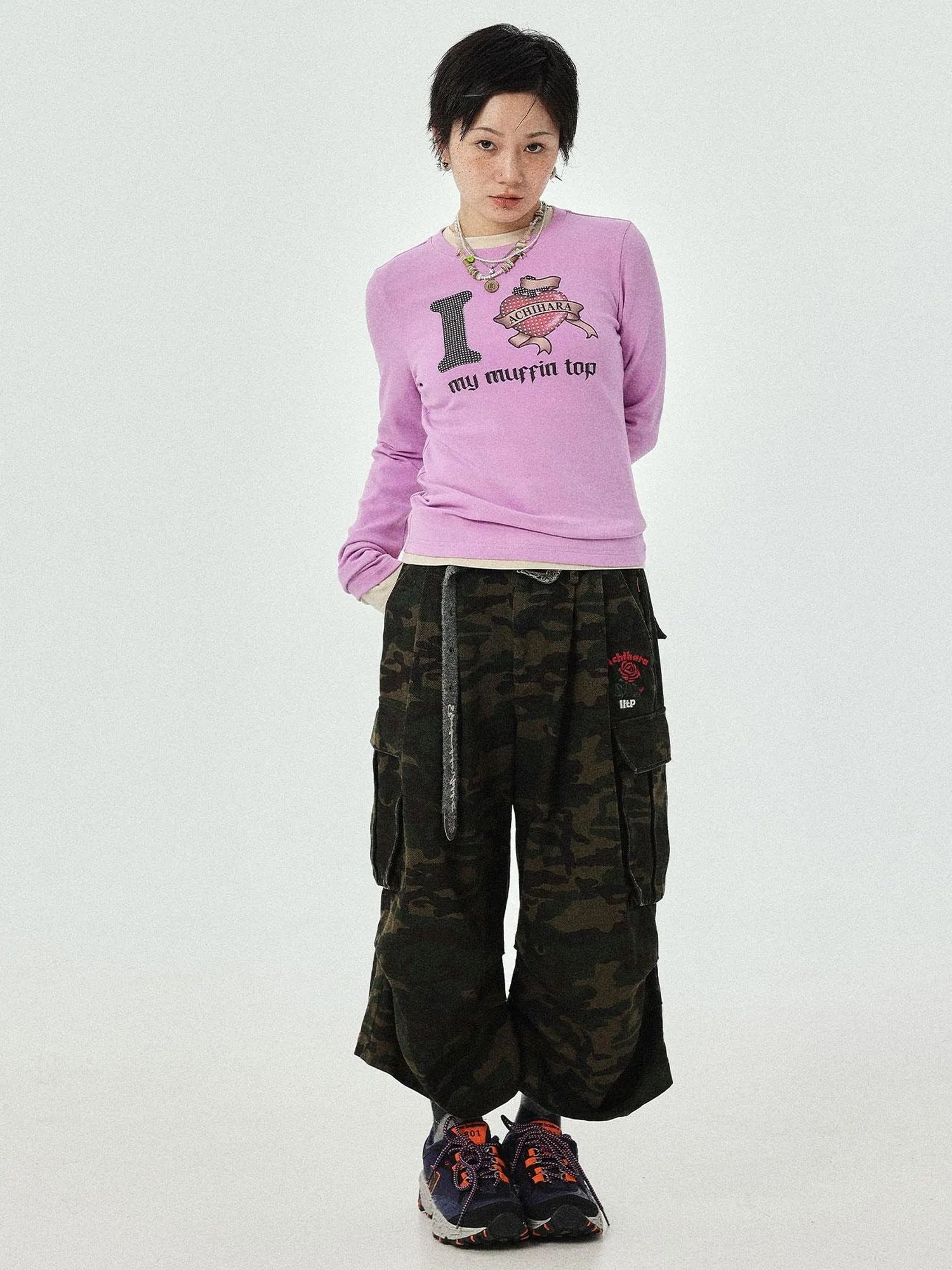 I Love My Muffin Top T-Shirt With 3D Heart Print