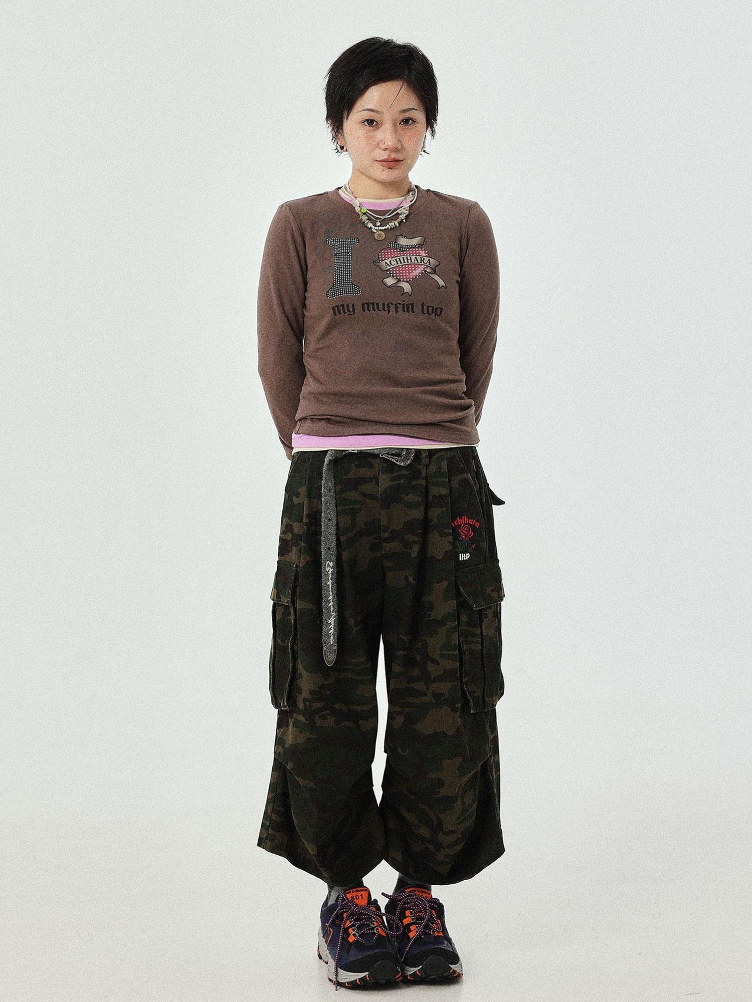 Achihara I Love My Muffin Top T-Shirt With 3D Heart Print