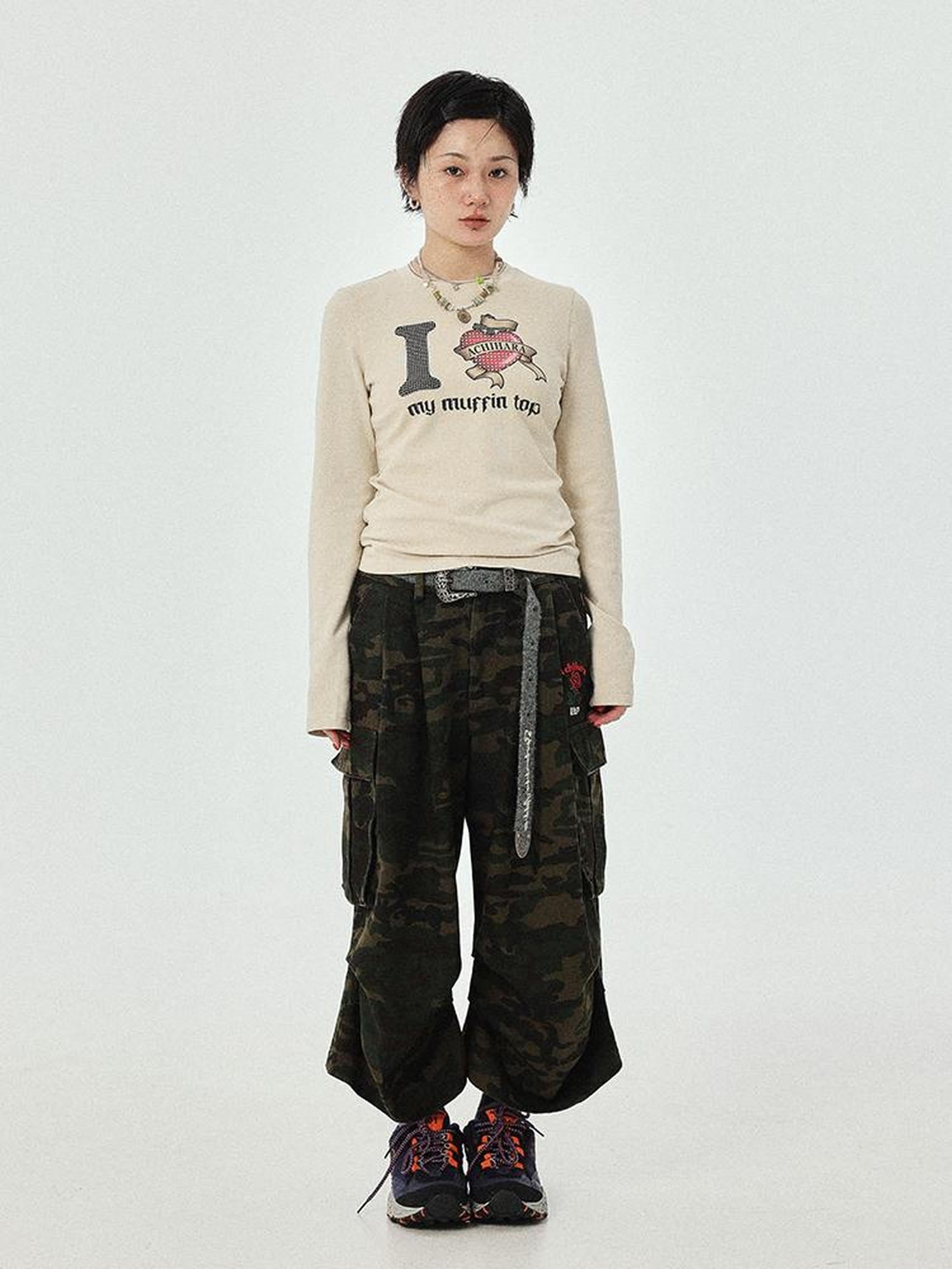 Achihara I Love My Muffin Top T-Shirt With 3D Heart Print