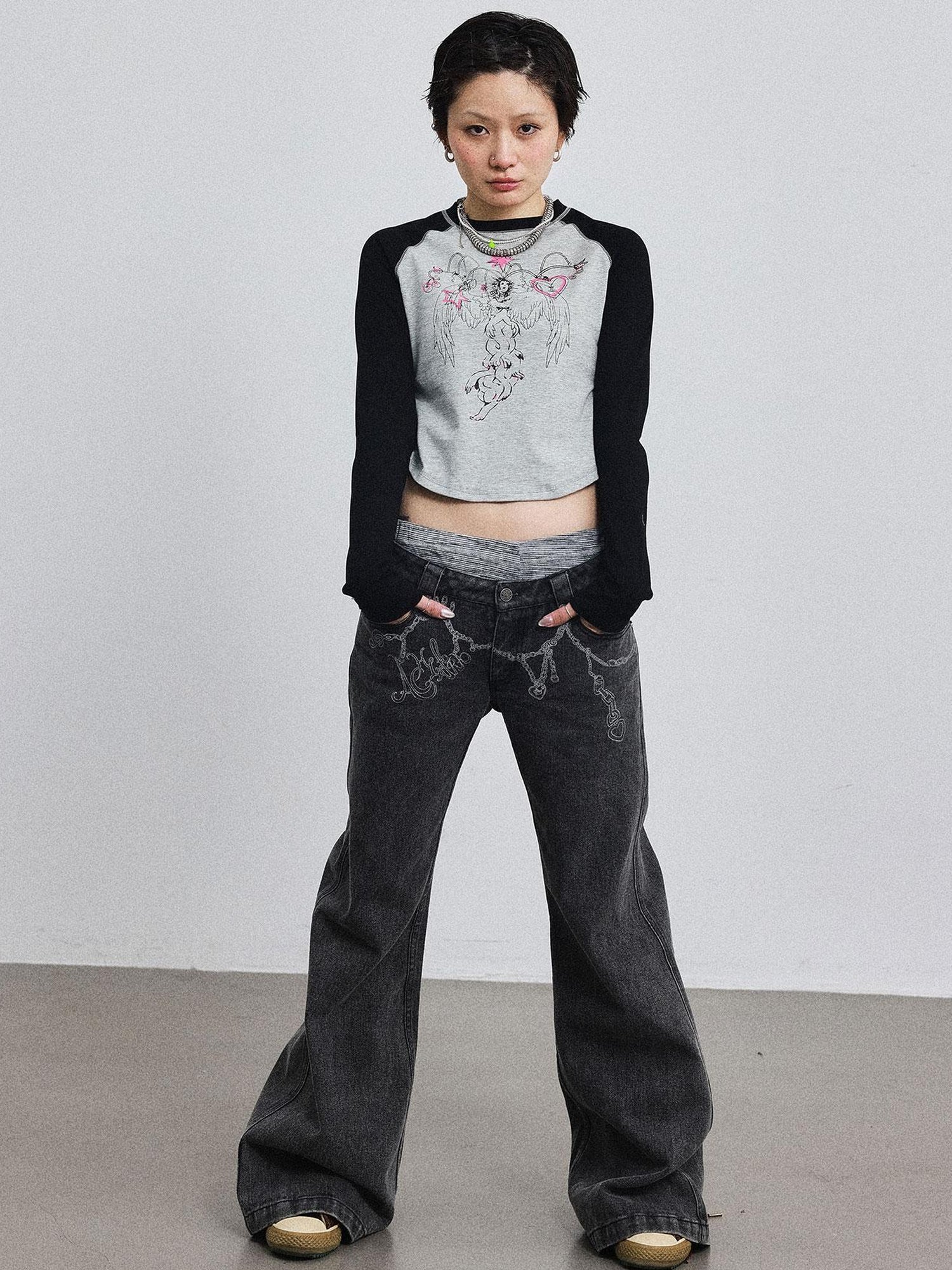 Achihara Icarus Sleeve Graphic Tee Unisex Top