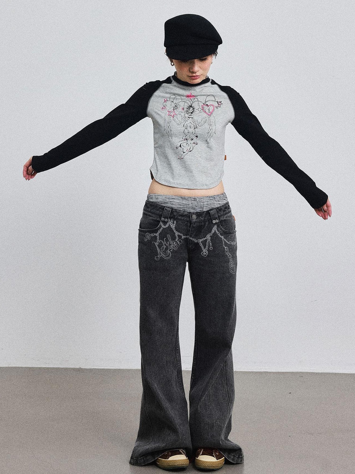 Achihara Icarus Sleeve Graphic Tee Unisex Top