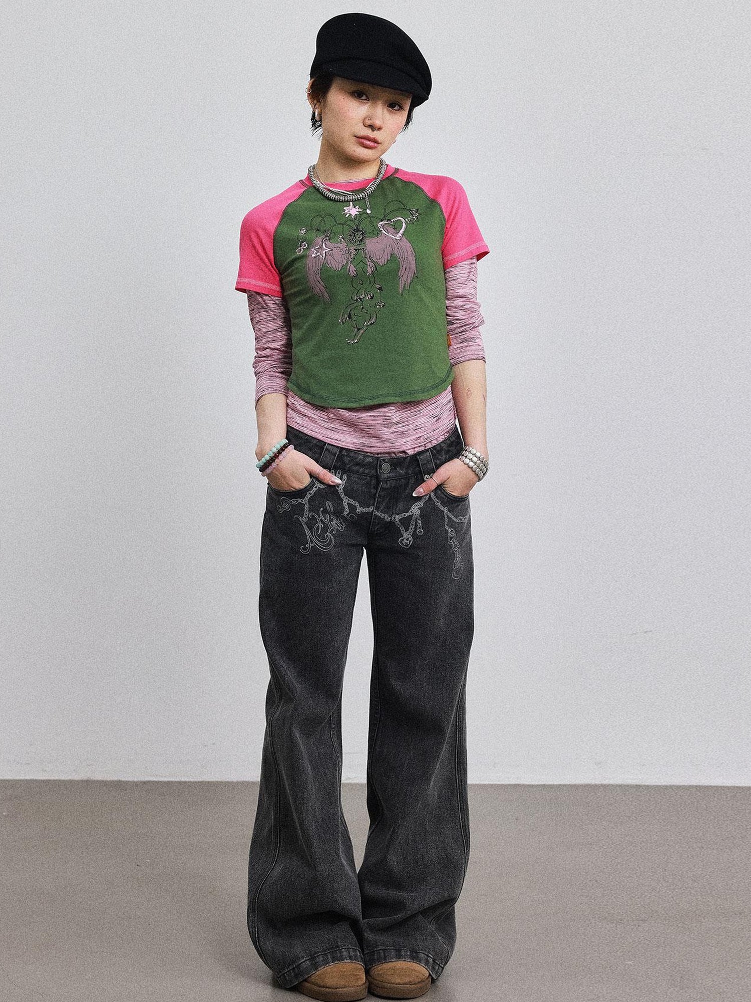 Achihara Icarus Sleeve Tee Sun Sea Colorblock
