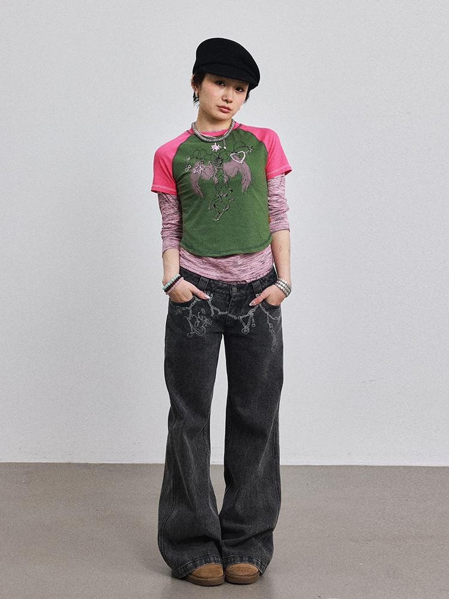 Achihara Icarus Sleeve Tee Sun Sea Colorblock